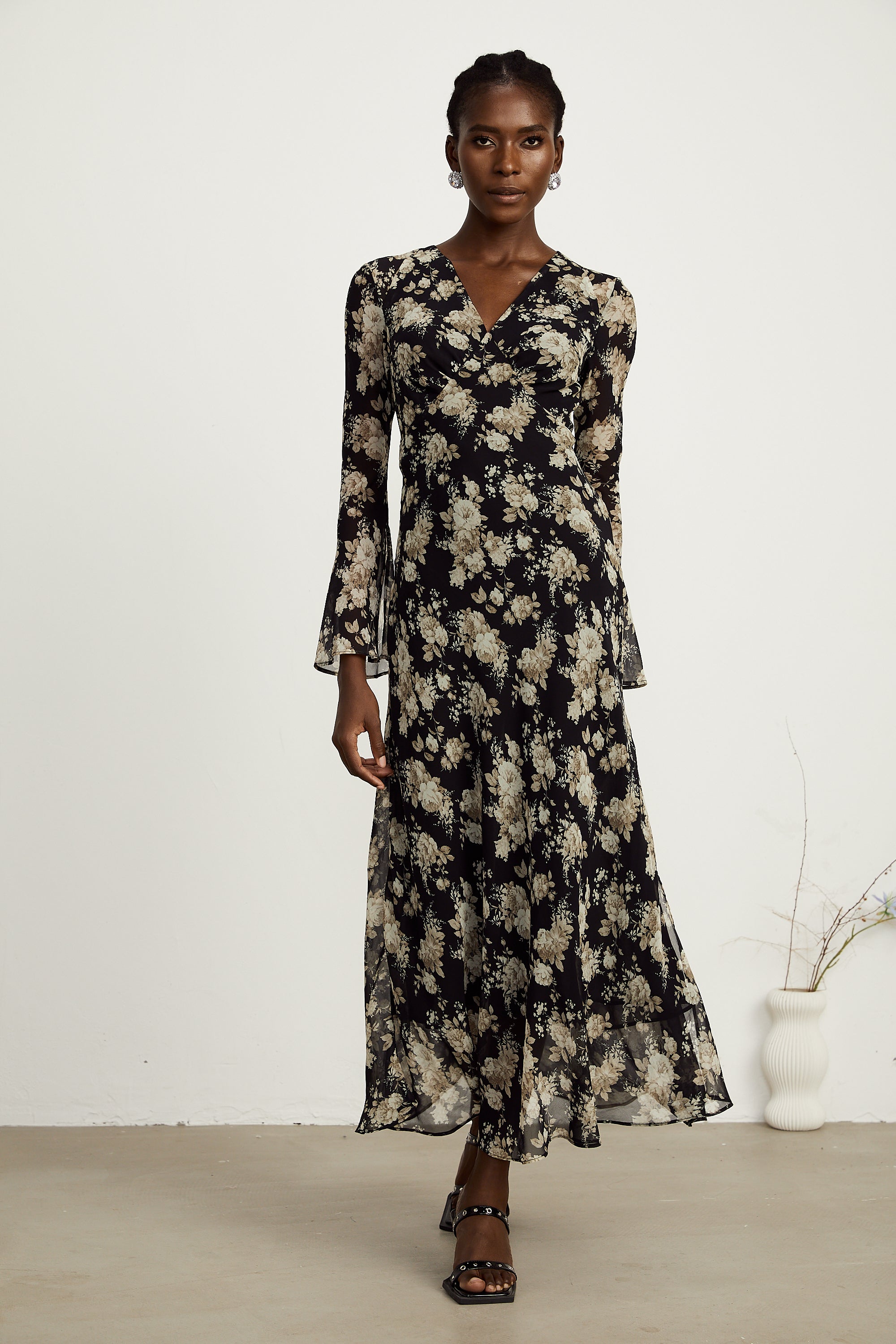 Hannah kloş midi elbise
