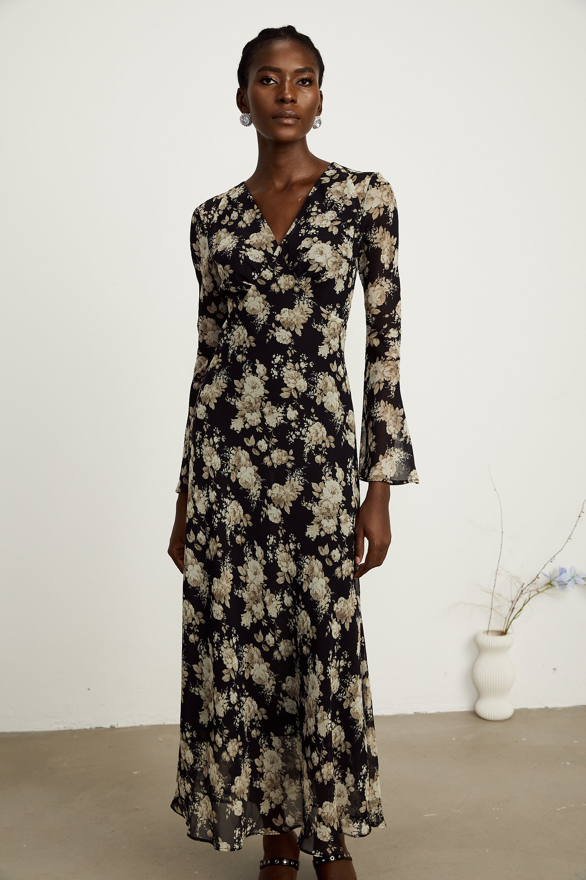 Hannah kloş midi elbise