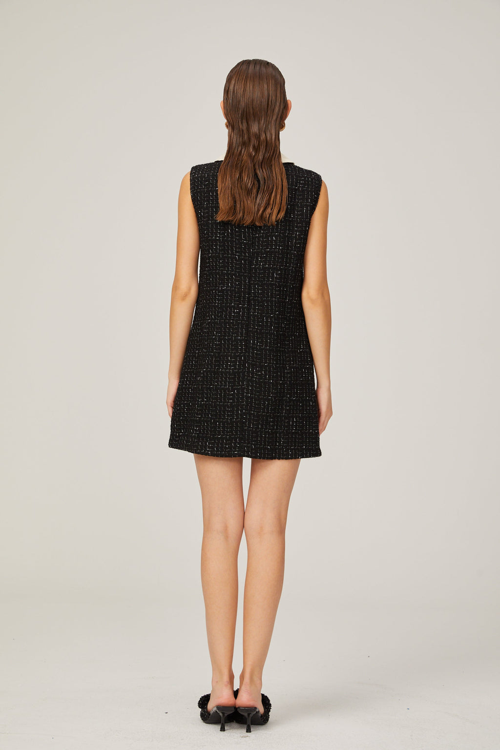 Claudine ekose mini elbise