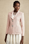 Kristal Kareli Tüvit Blazer Ceket