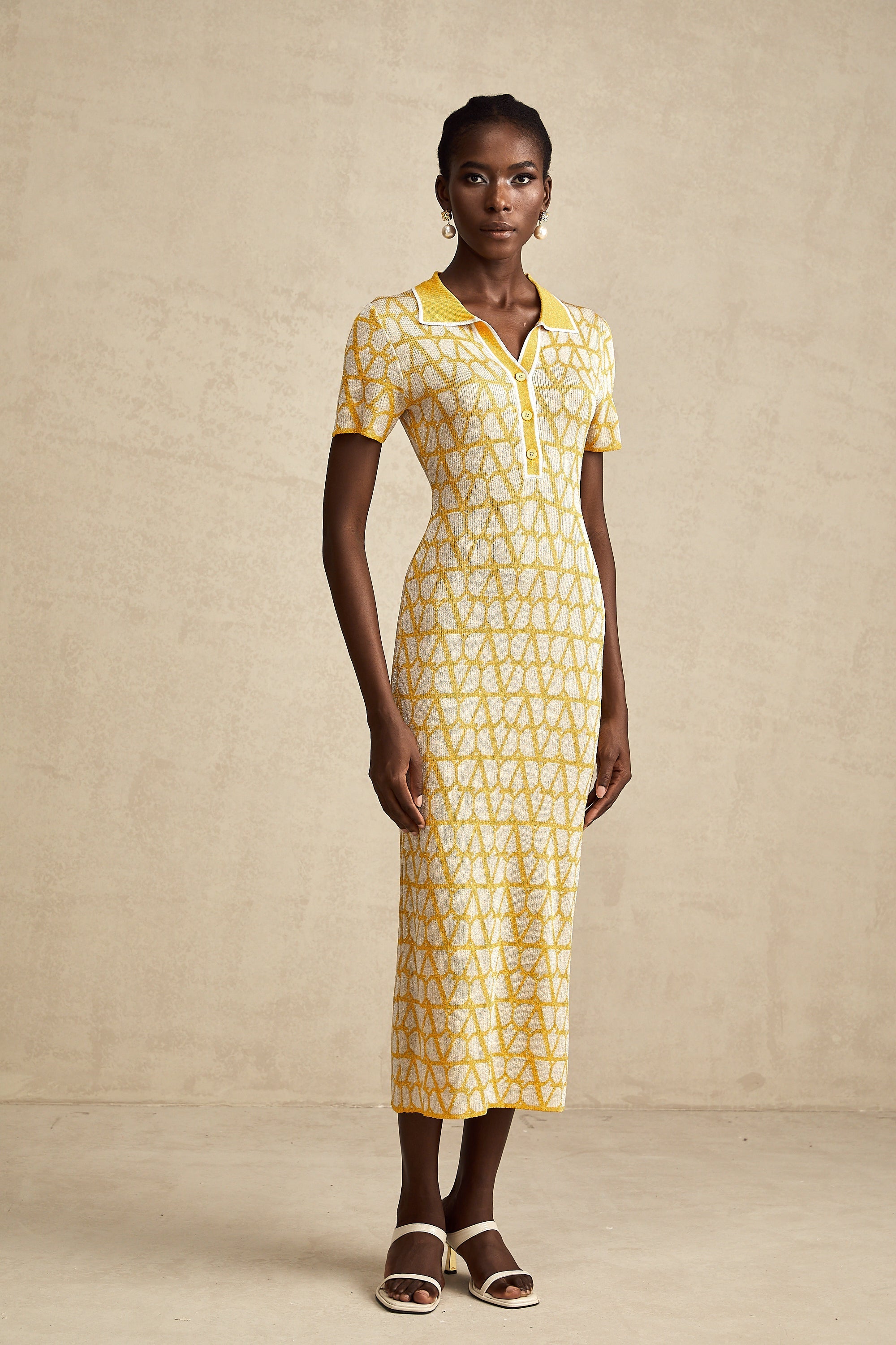Madeleine toile midi elbise