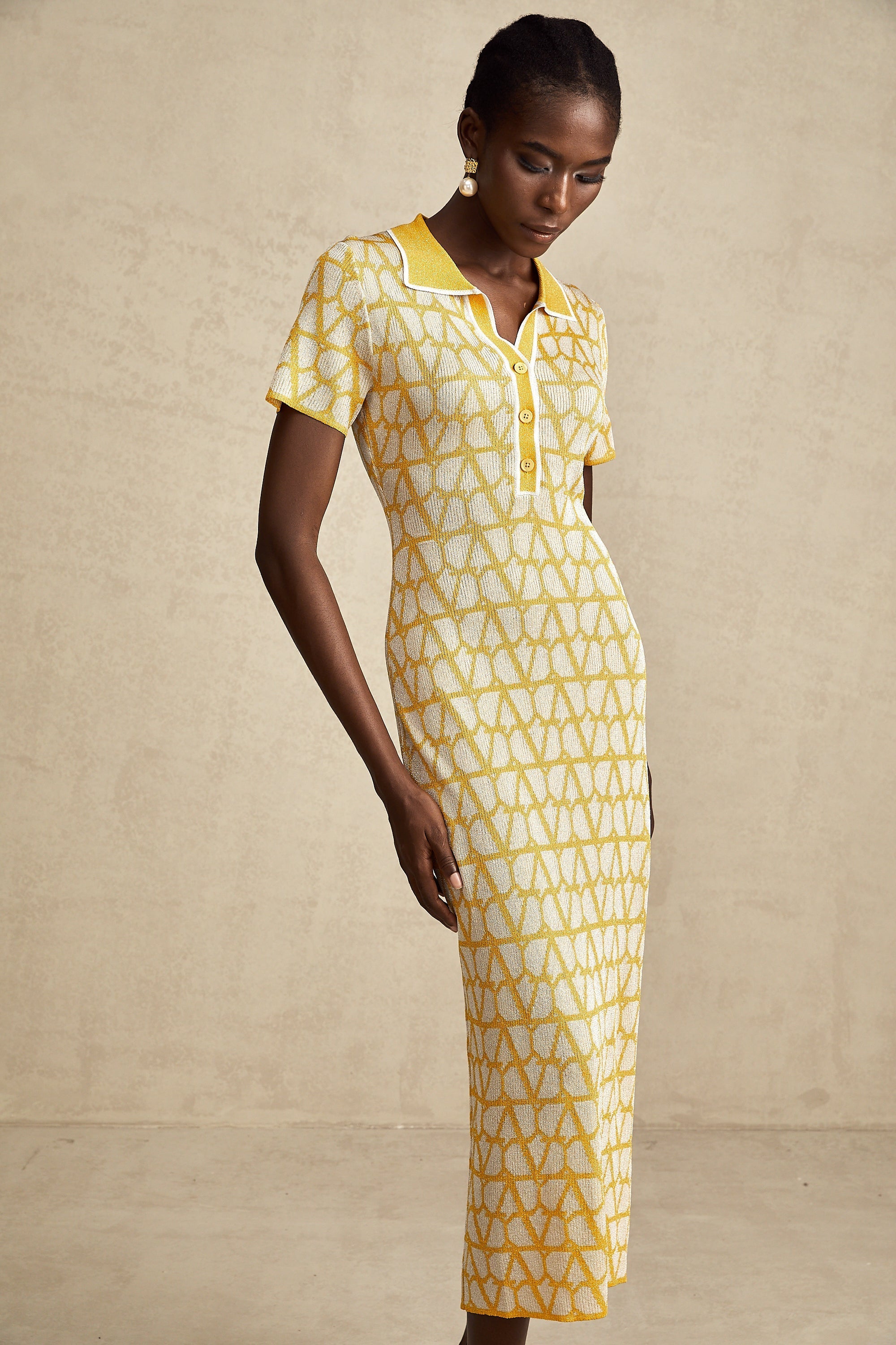 Madeleine toile midi elbise