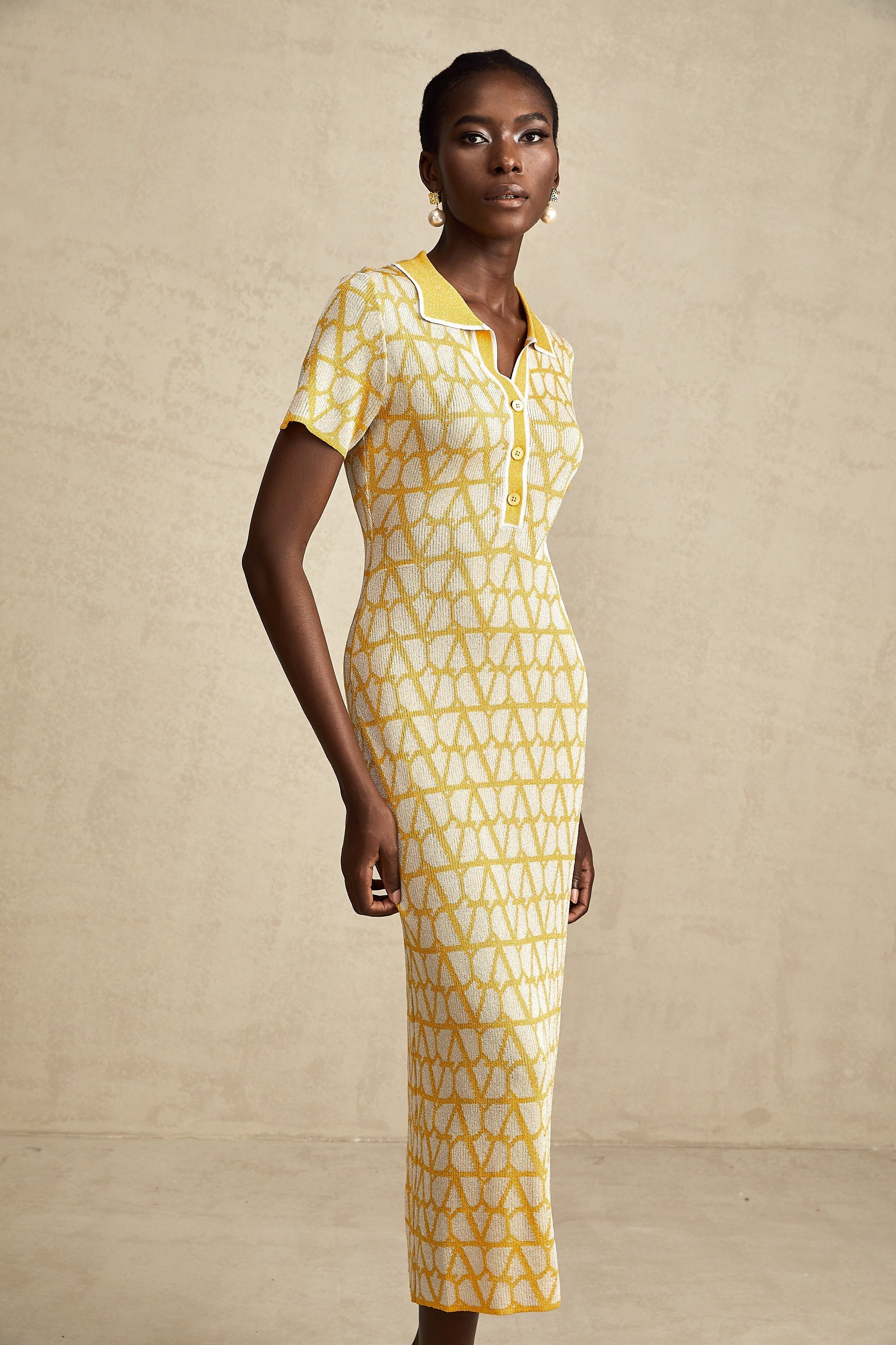 Madeleine toile midi elbise