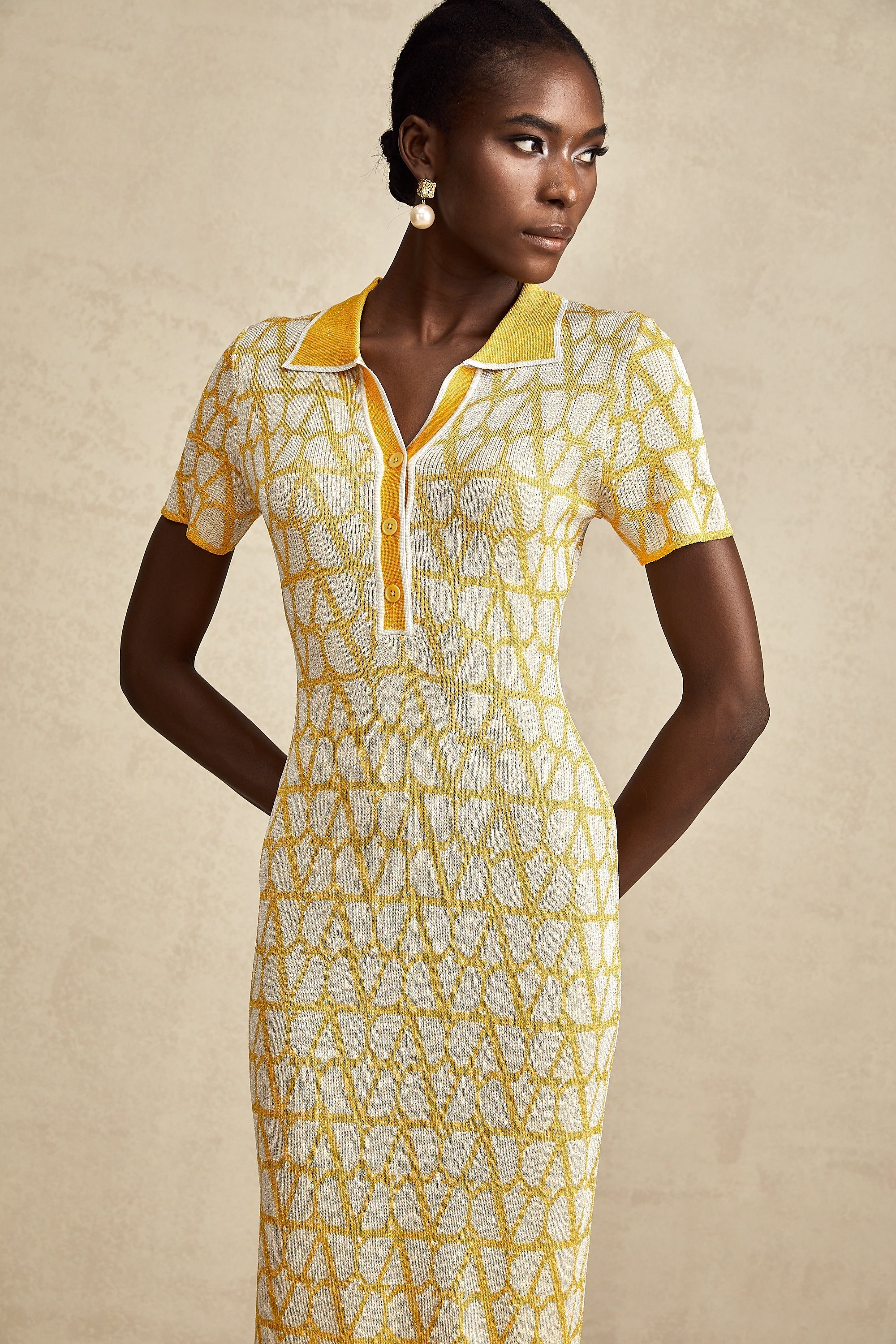 Madeleine toile midi elbise