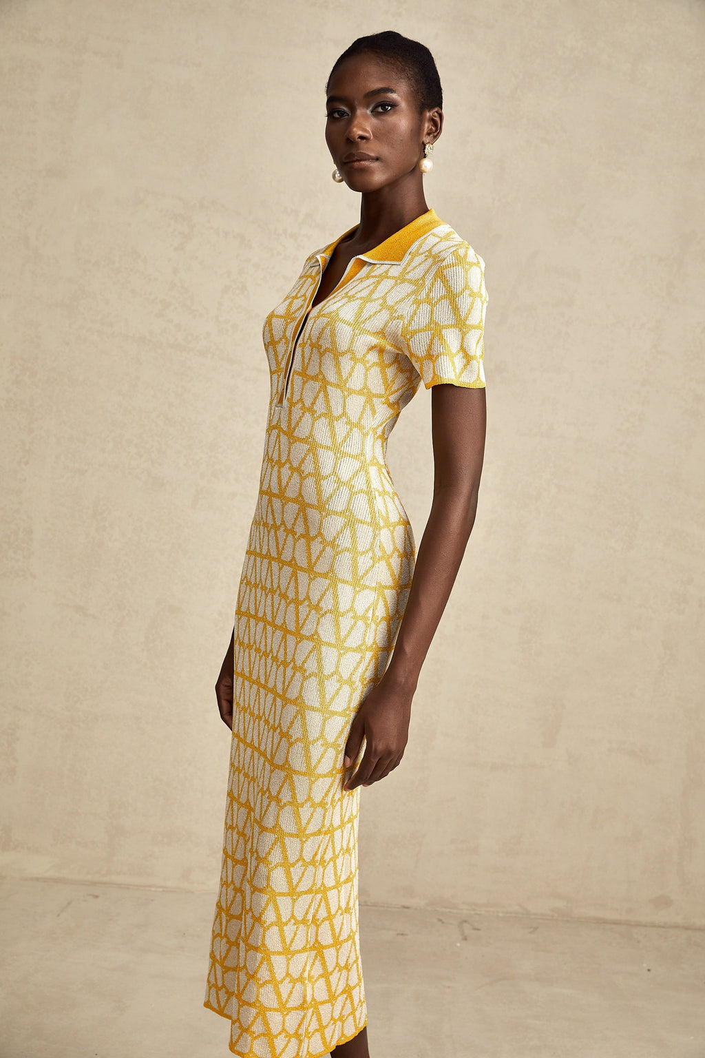 Madeleine toile midi elbise