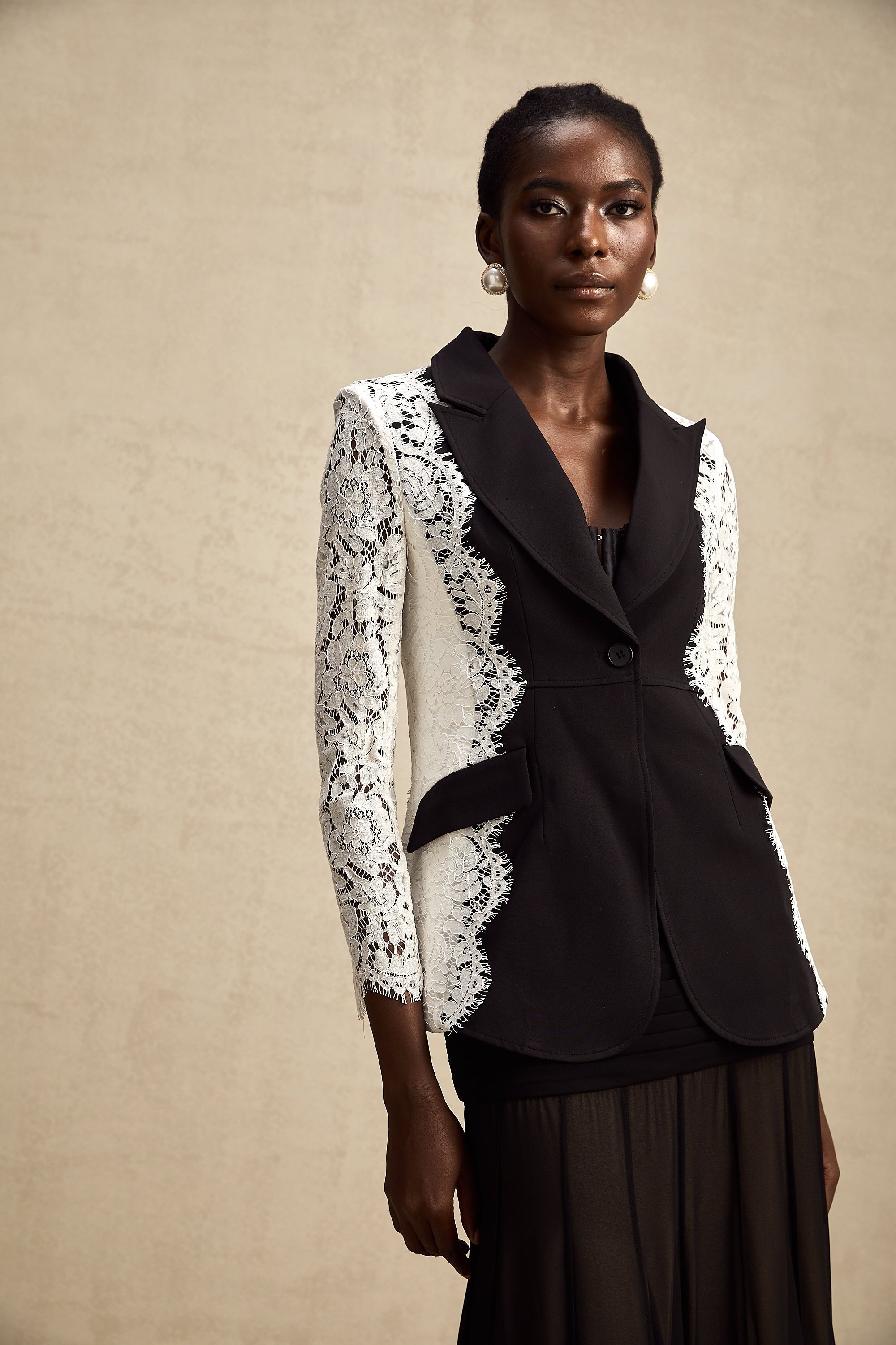 Sandrine dantel blazer ceket