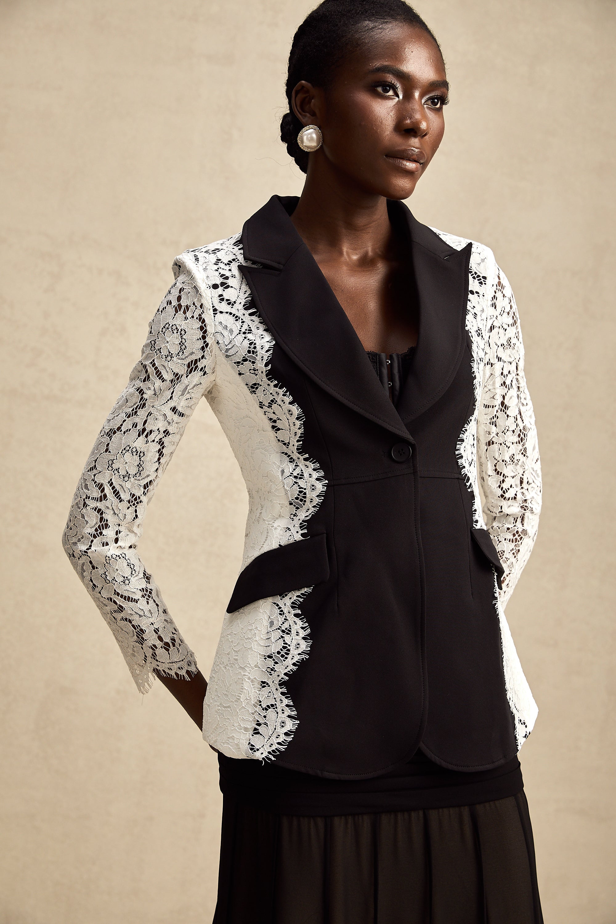 Sandrine dantel blazer ceket
