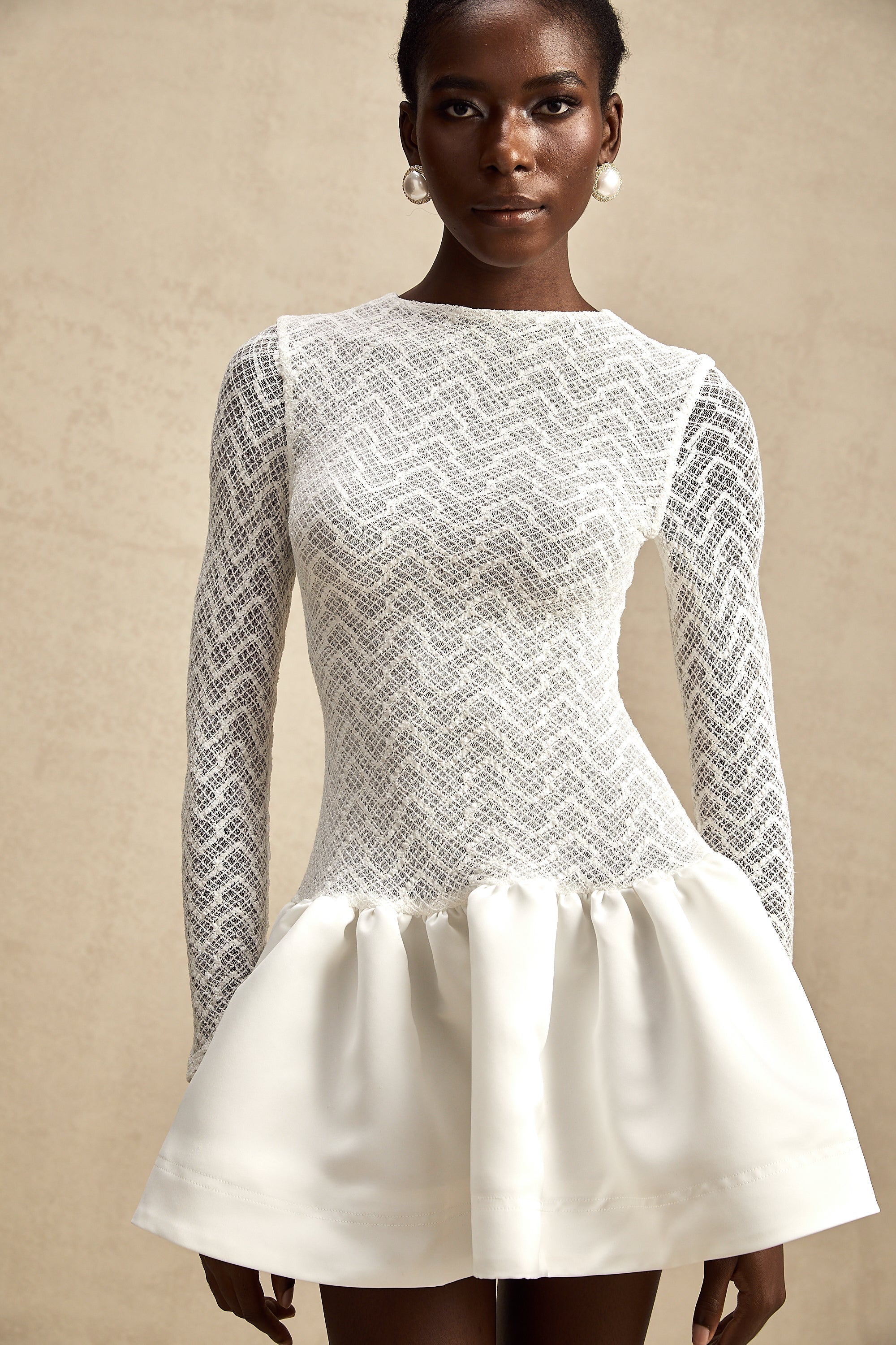 Océane dantel mini elbise