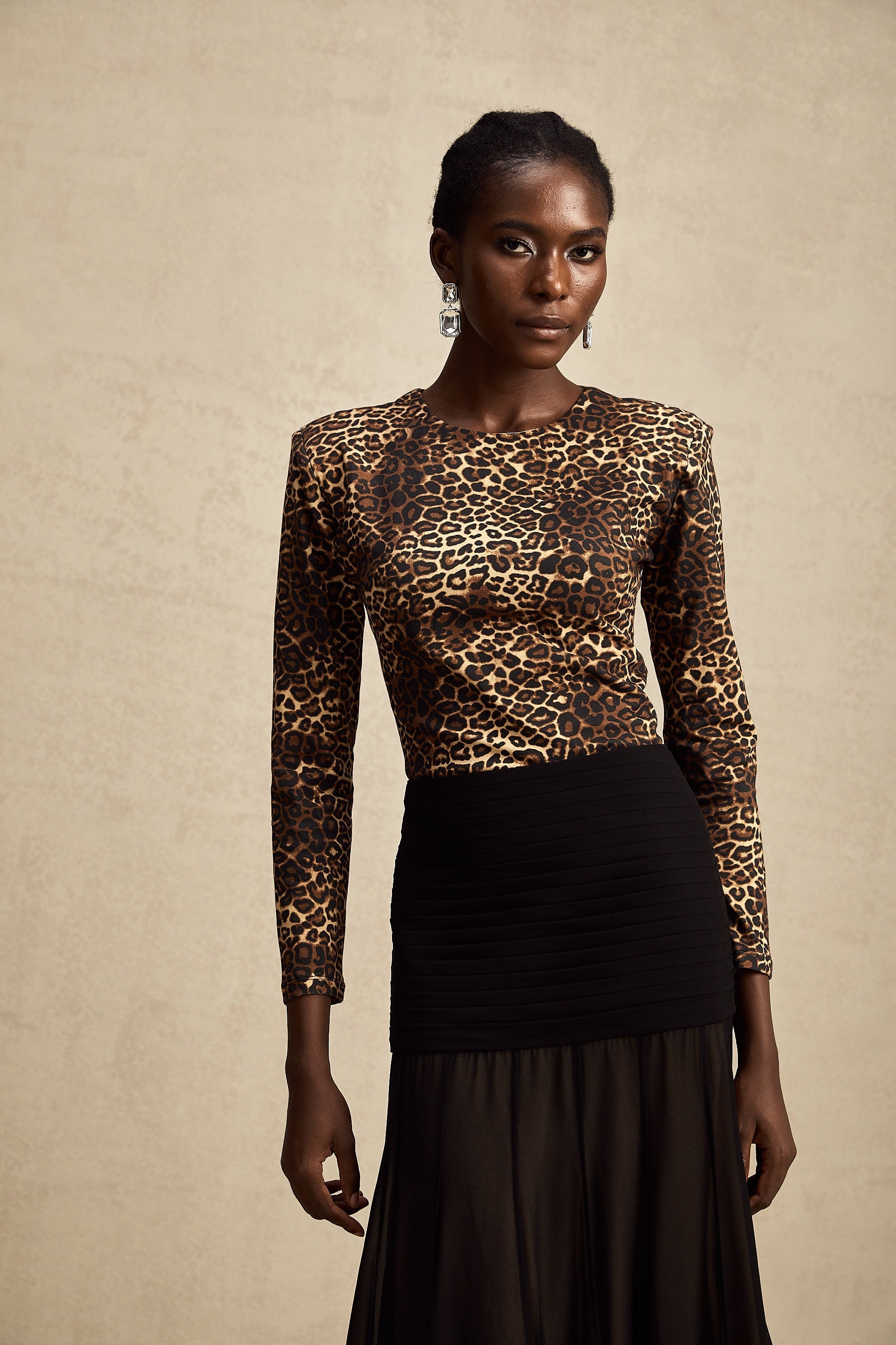Lise leopar mini elbise