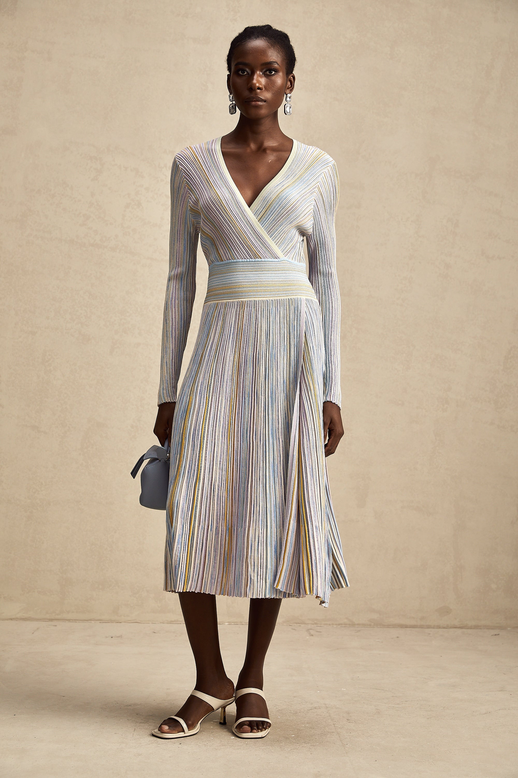 Amelie örme midi elbise