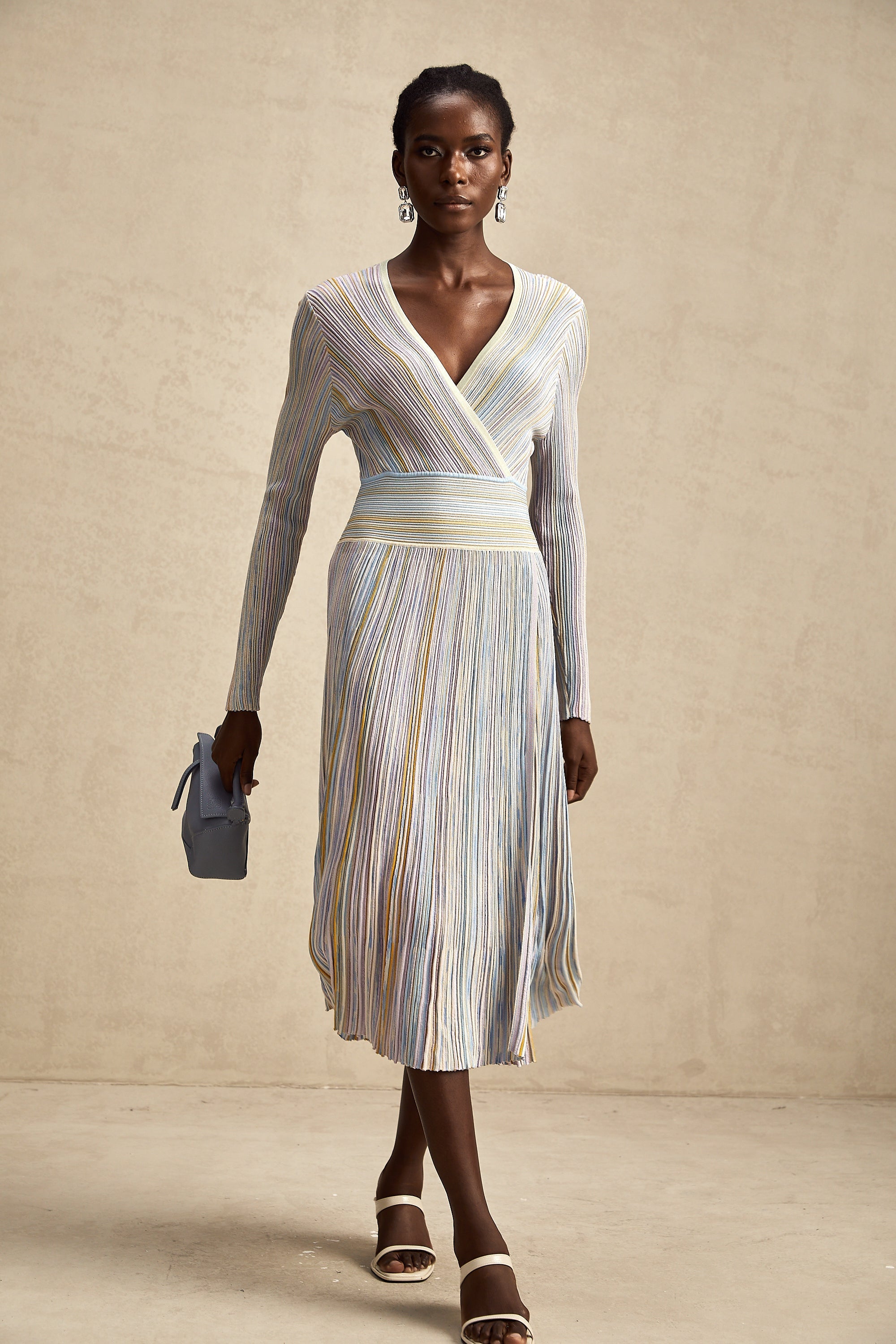 Amelie örme midi elbise