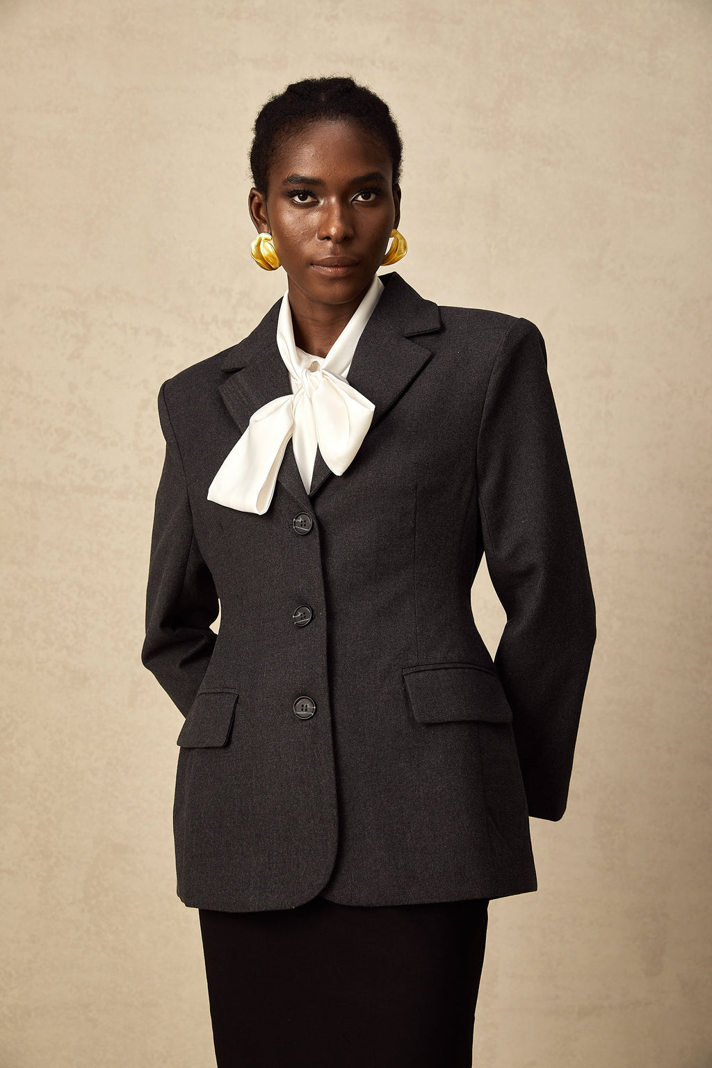 Lyana Gri Beli Dar Blazer