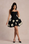 Leona Çiçek Aplikeli Bandaj Mini Elbise