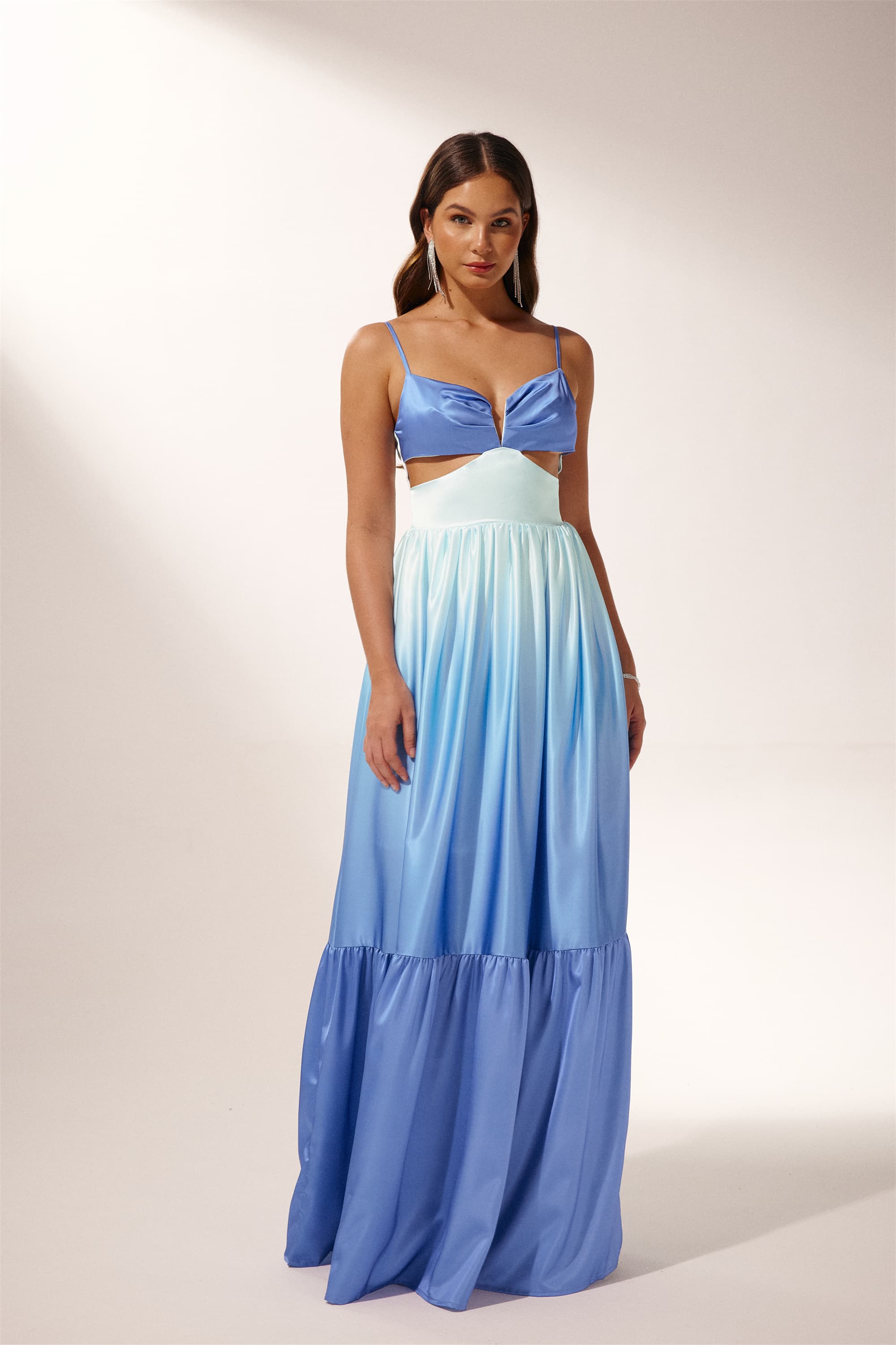 Ethel Dekolteli Degrade Maxi Slip Elbise