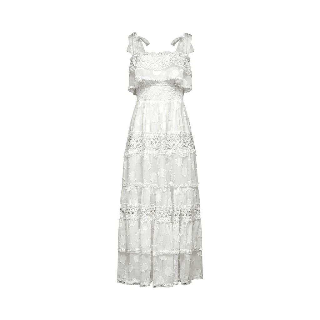 Roselinee dantel midi elbise