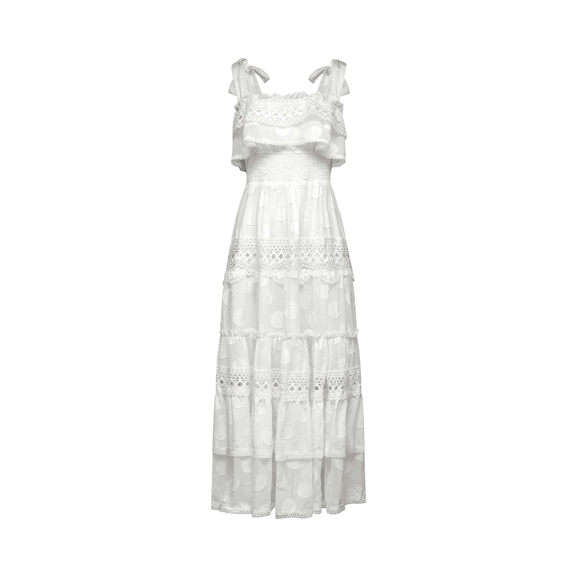 Roselinee dantel midi elbise