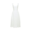 Thala Beyaz Pilili Kloş Midi Elbise