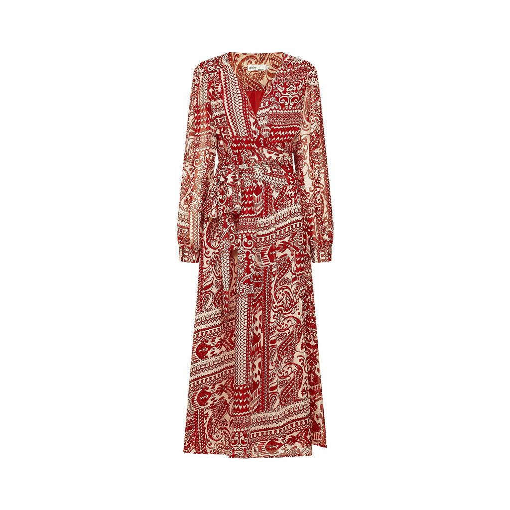Camillera desenli midi elbise