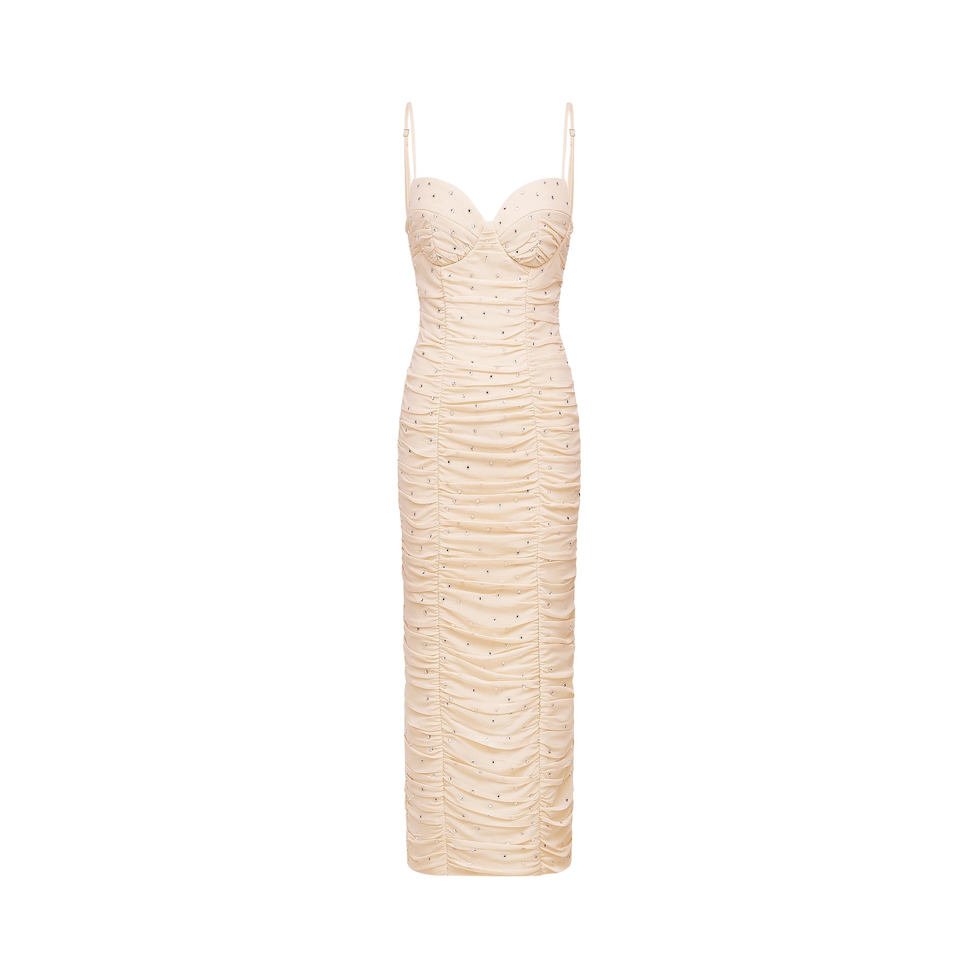 Priscille kristal midi elbise