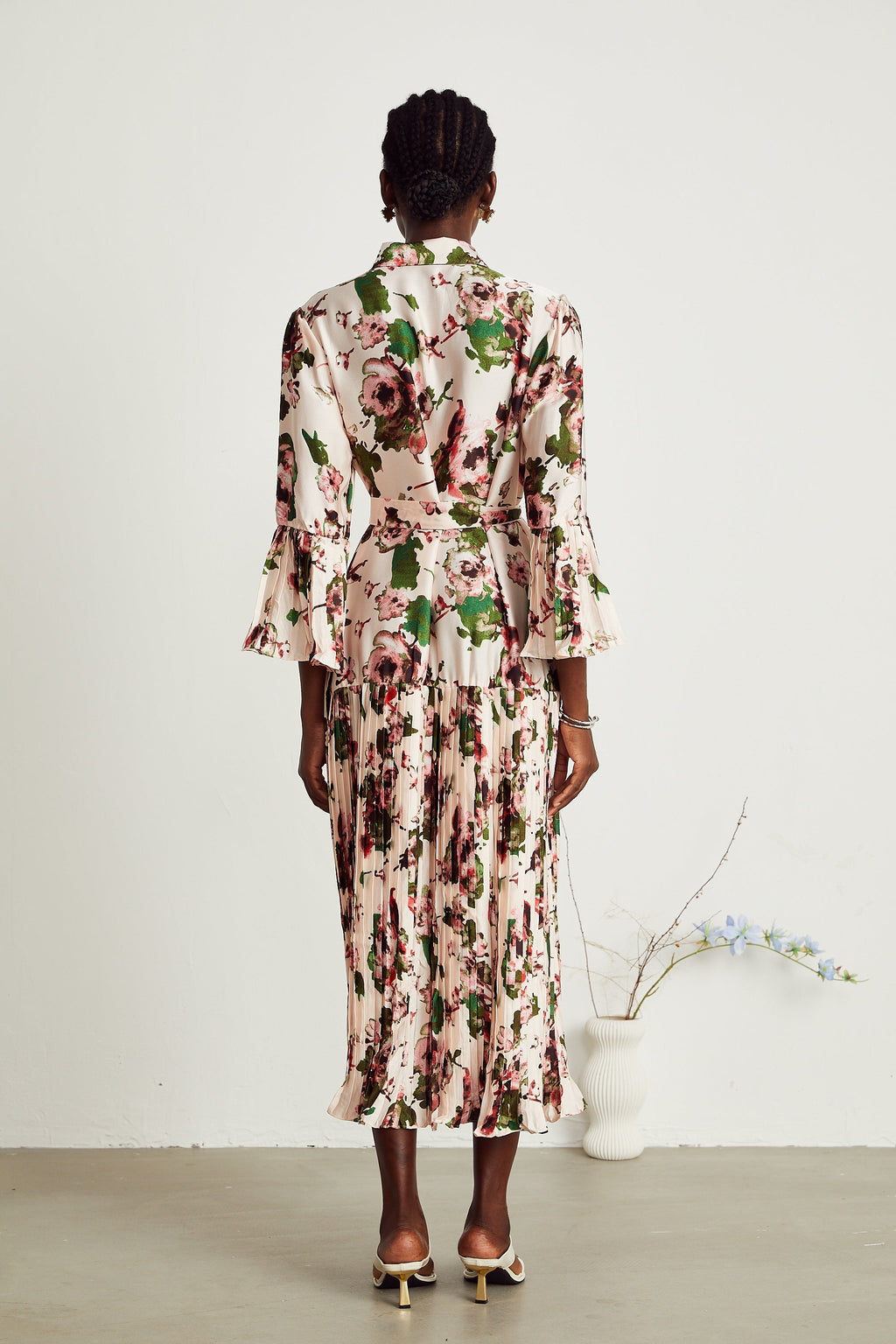 Diane pile midi elbise
