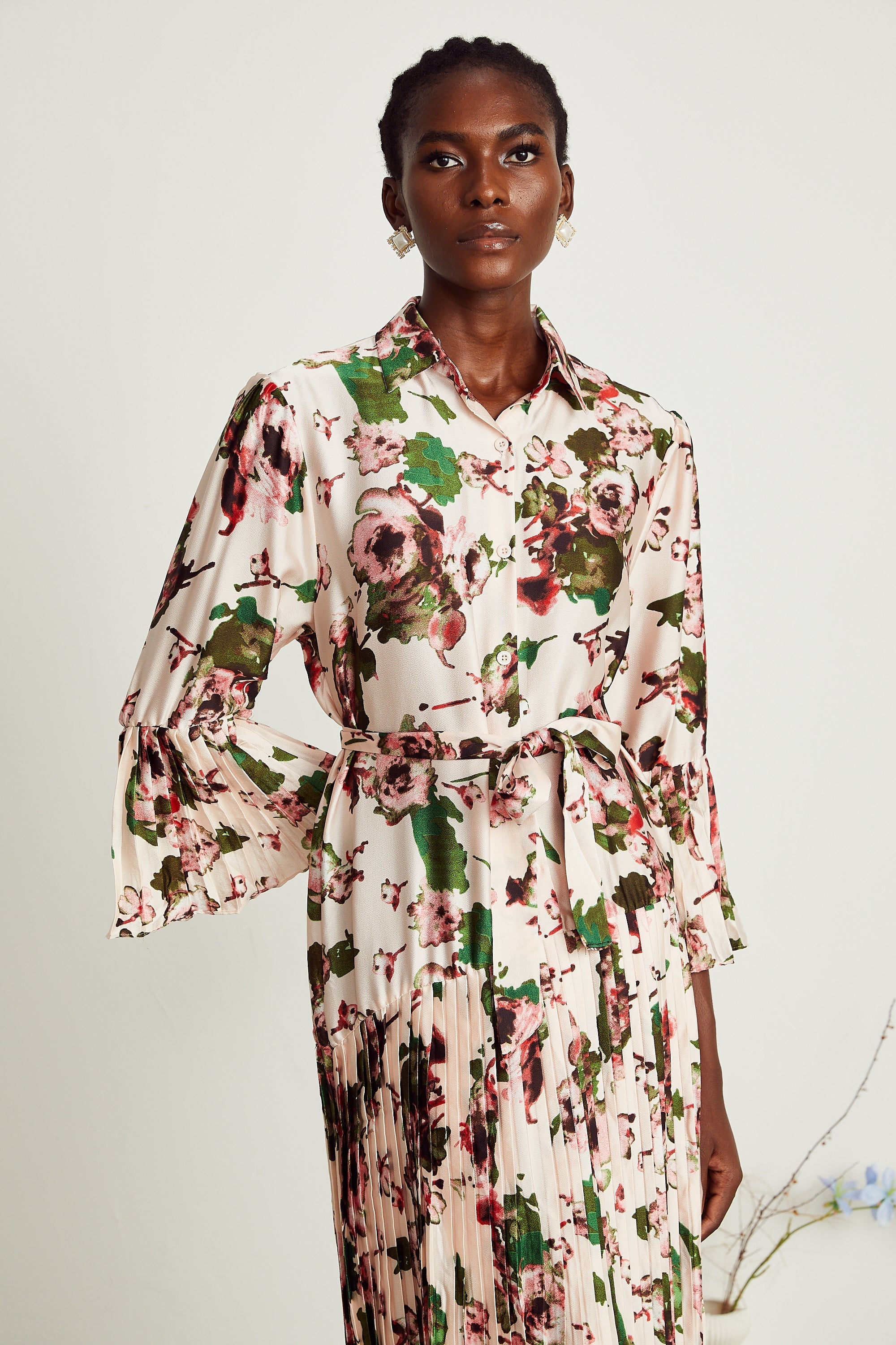 Diane pile midi elbise
