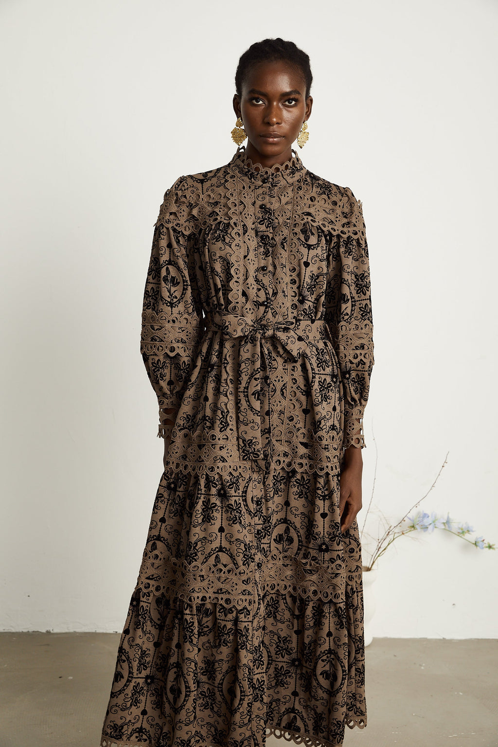 Clothilde desen midi elbise