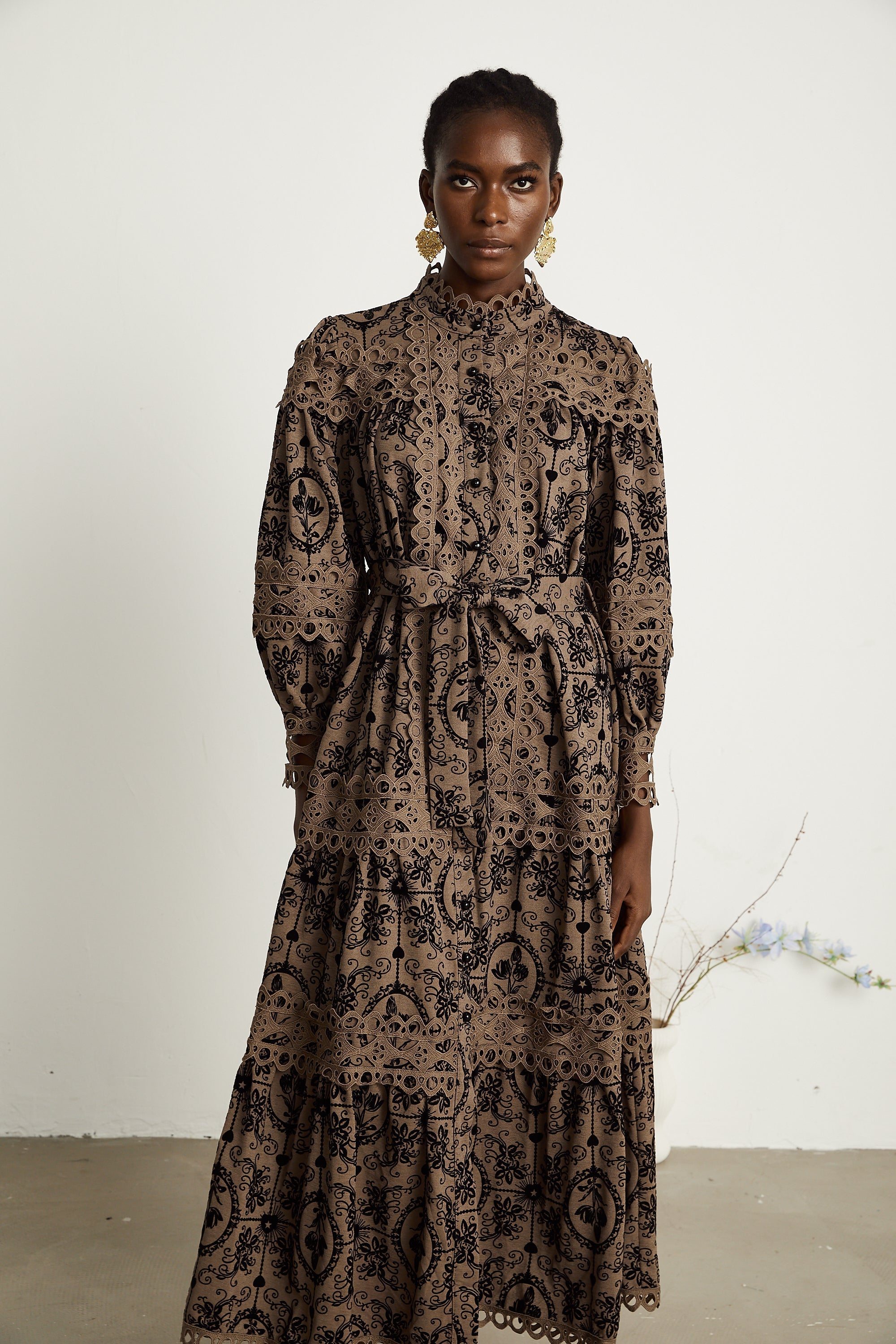Clothilde desen midi elbise