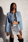 Norma Hollow Kısa Denim Ceket