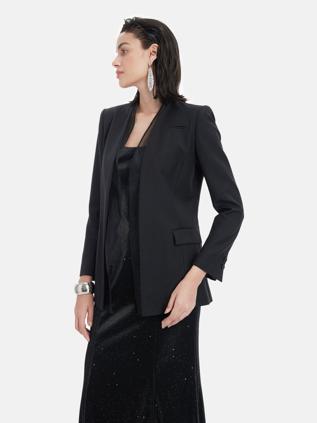 Yeniden Yapılandırılmış Organze Blazer