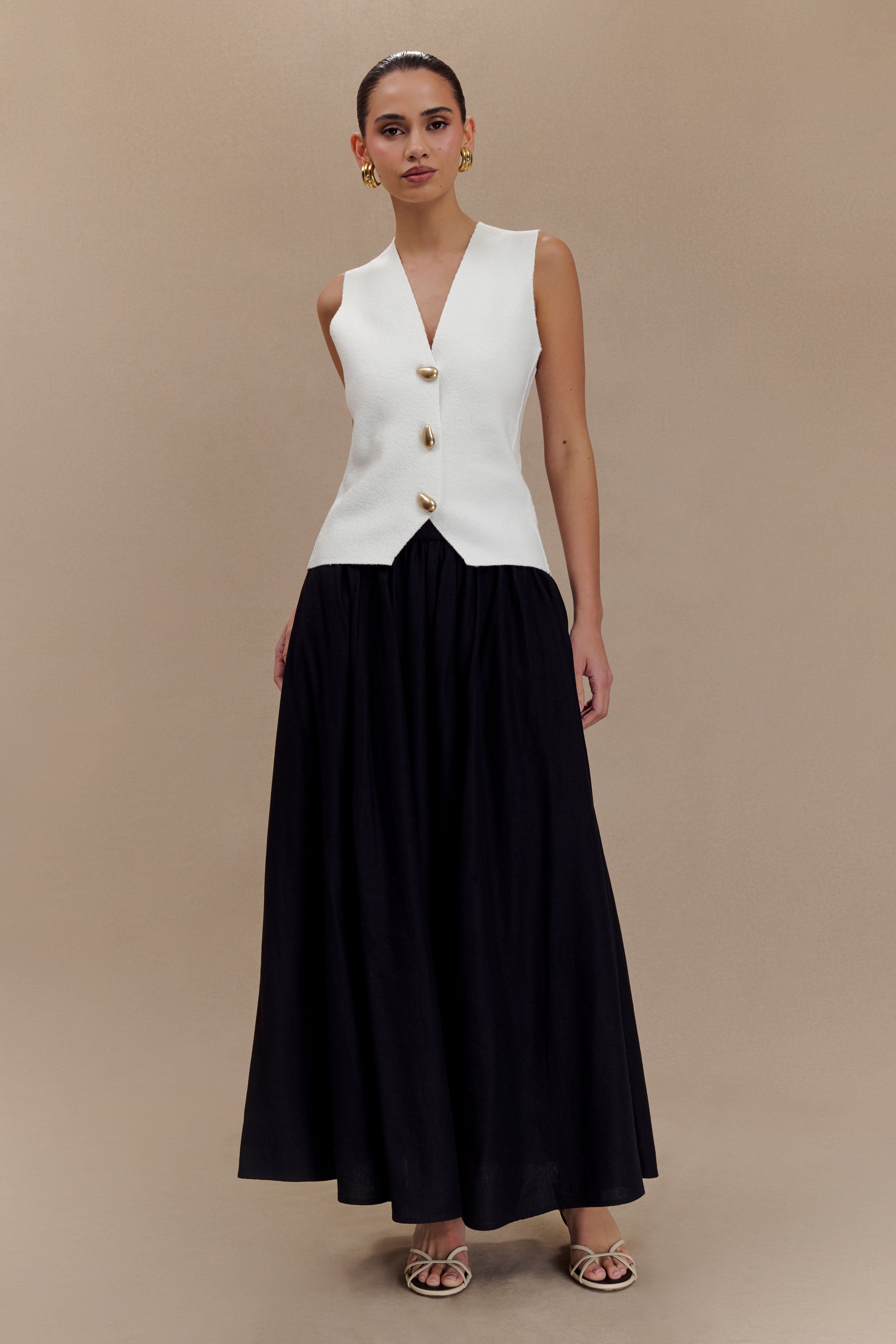 Clarence Keten A-Line Maxi Etek - Siyah