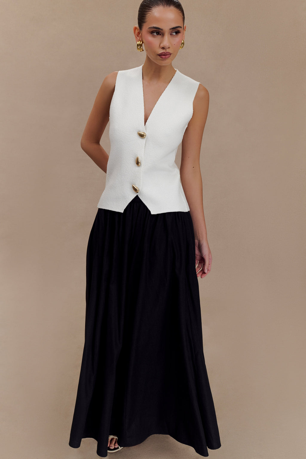 Clarence Keten A-Line Maxi Etek - Siyah