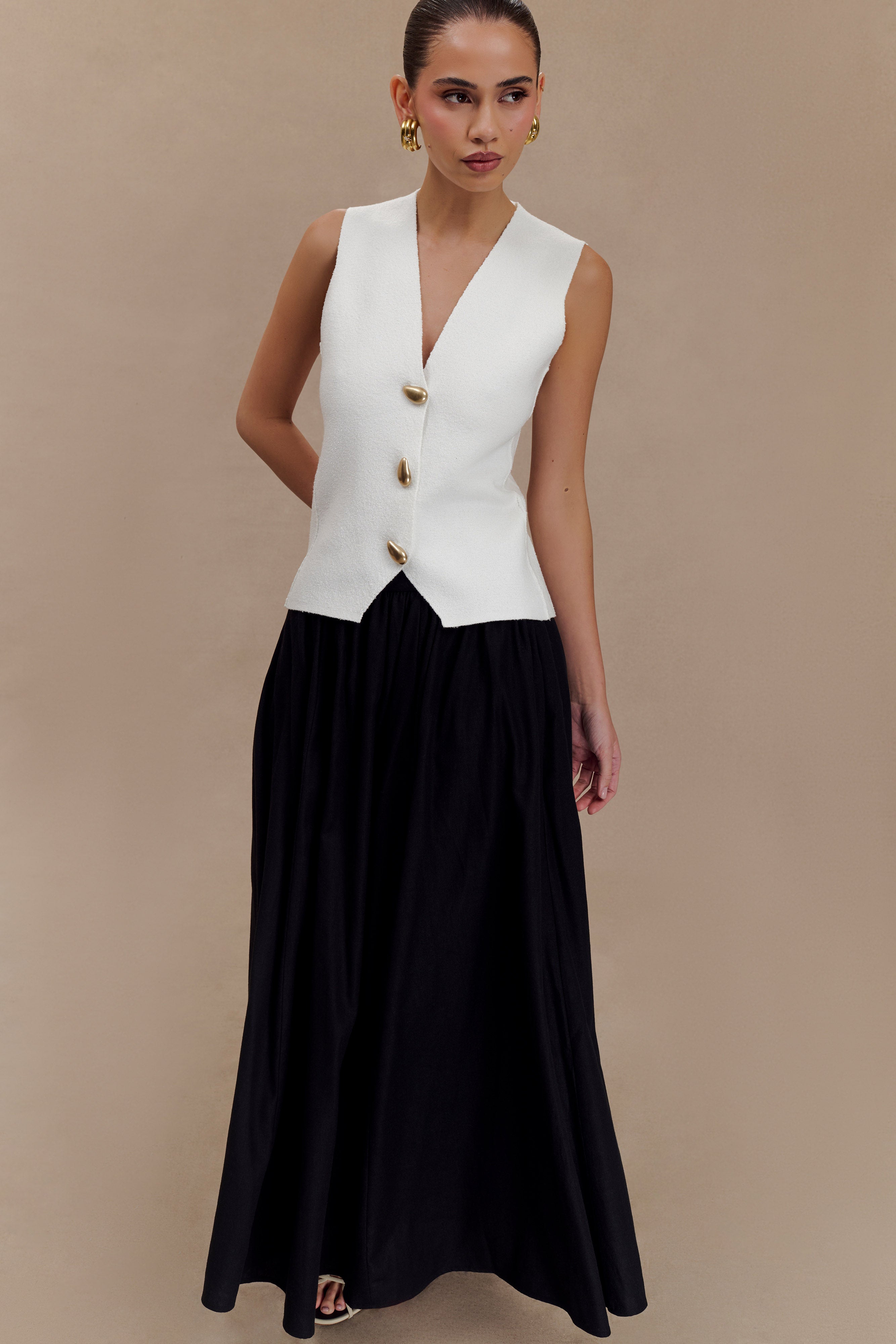 Clarence Keten A-Line Maxi Etek - Siyah