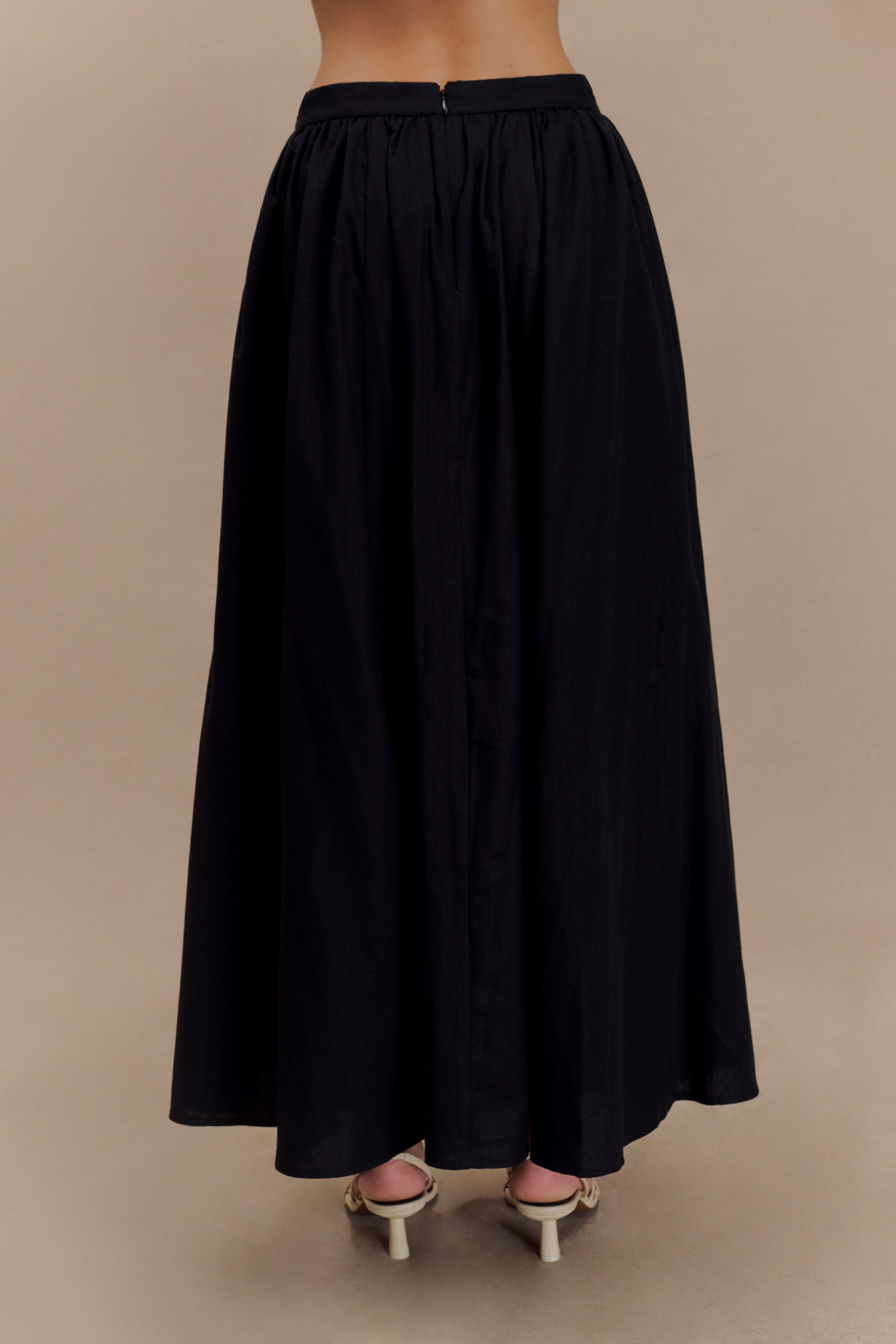 Clarence Keten A-Line Maxi Etek - Siyah
