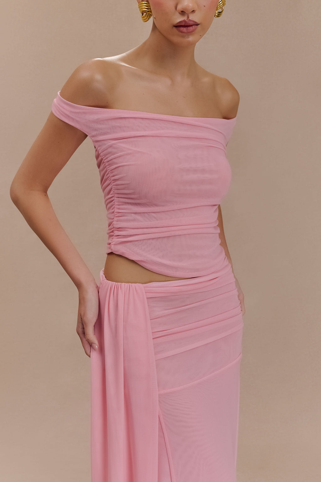 Brooklyn File Crop Top - Şeker Pembesi