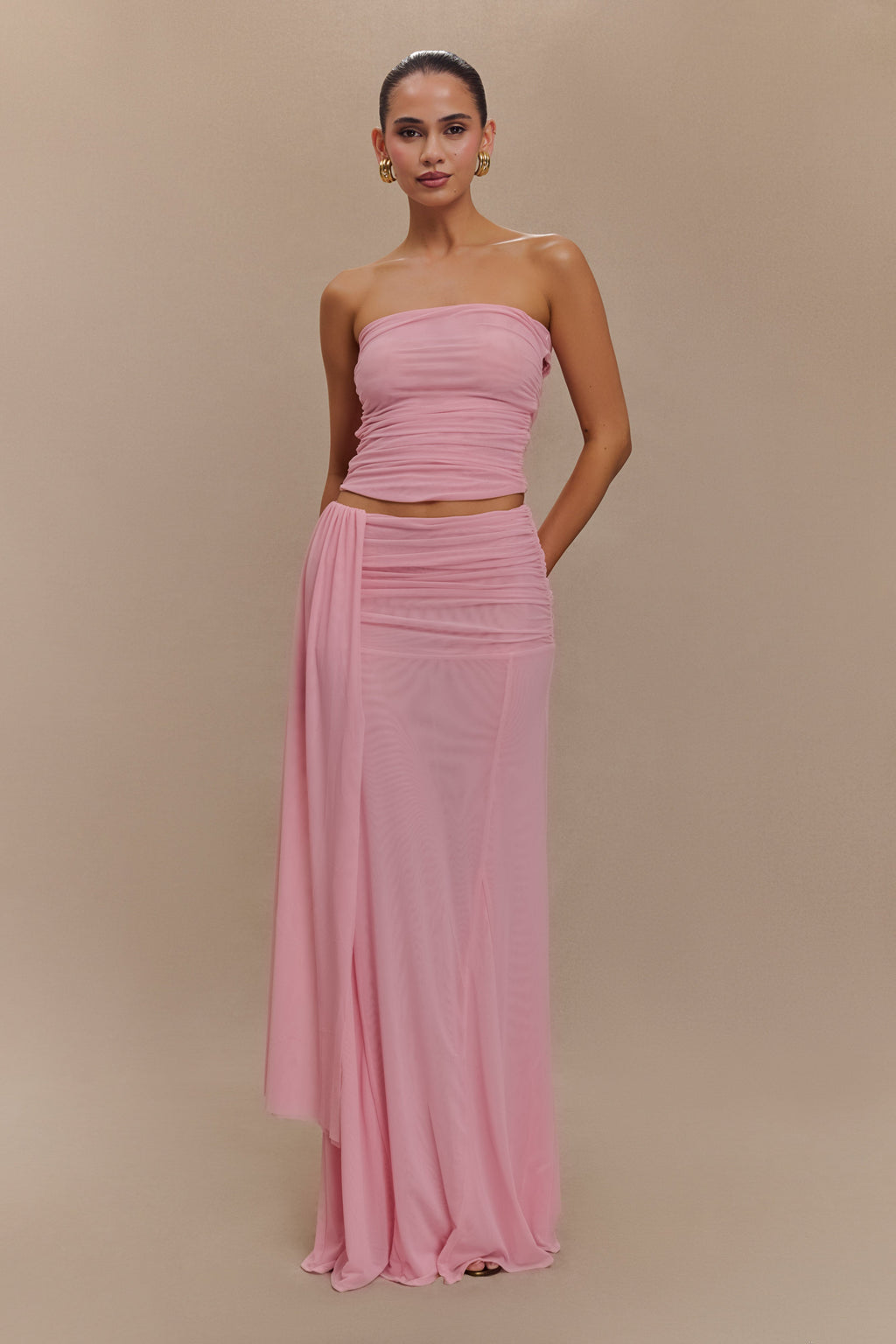 Brooklyn File Crop Top - Şeker Pembesi