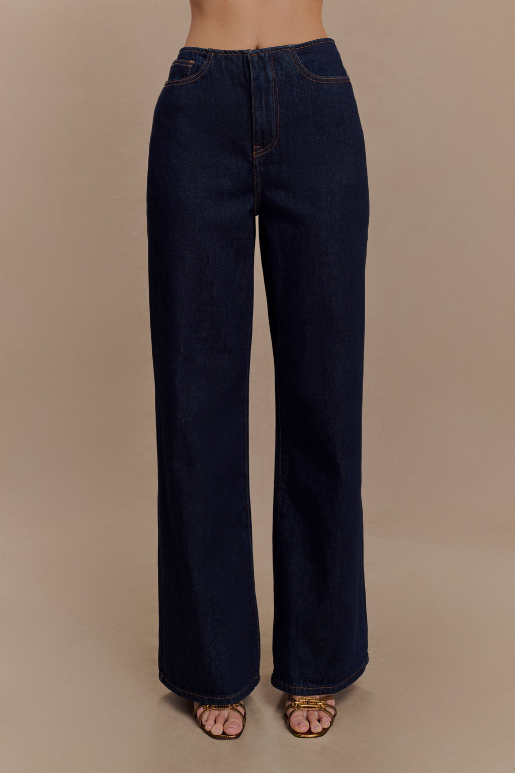 Caitlin Mid Bel Denim Flare Jeans - İndigo Mavi