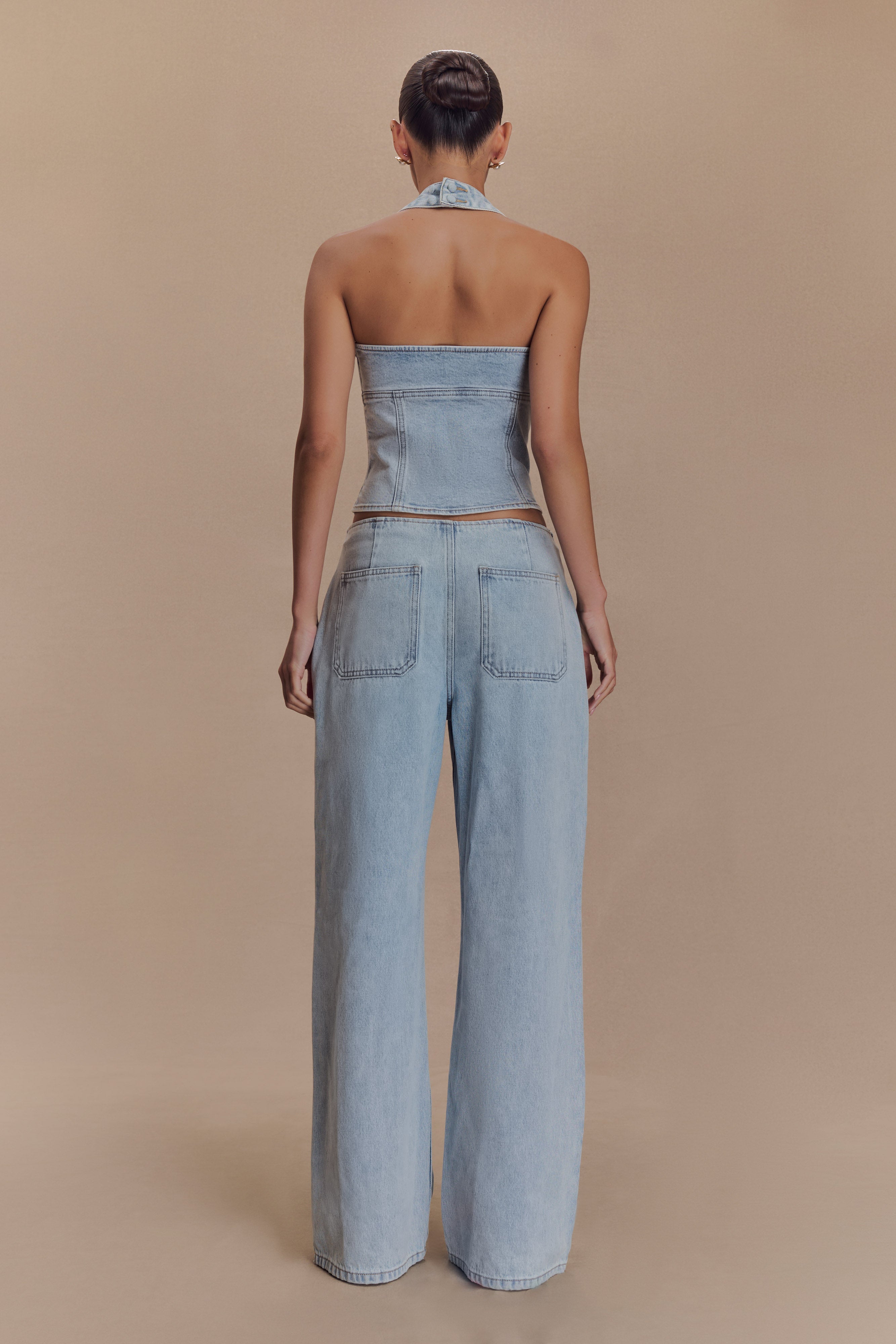 Caitlin Mid Bel Denim Flare Jeans - Açık Mavi