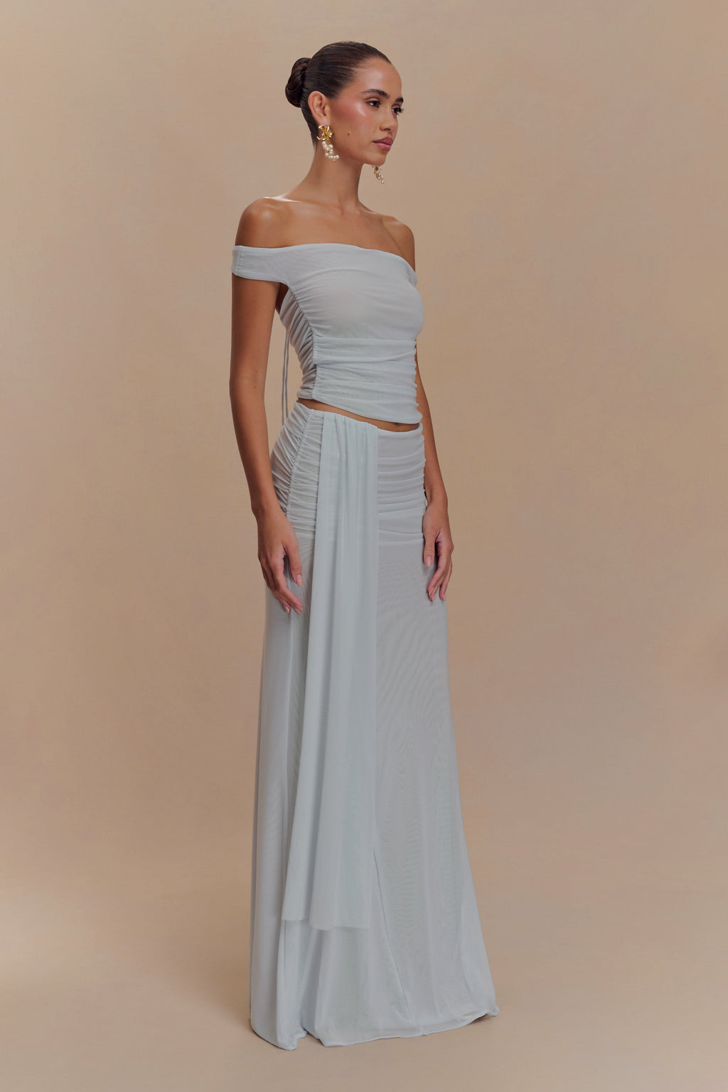 Brooklyn File Crop Top - Soluk Mavi