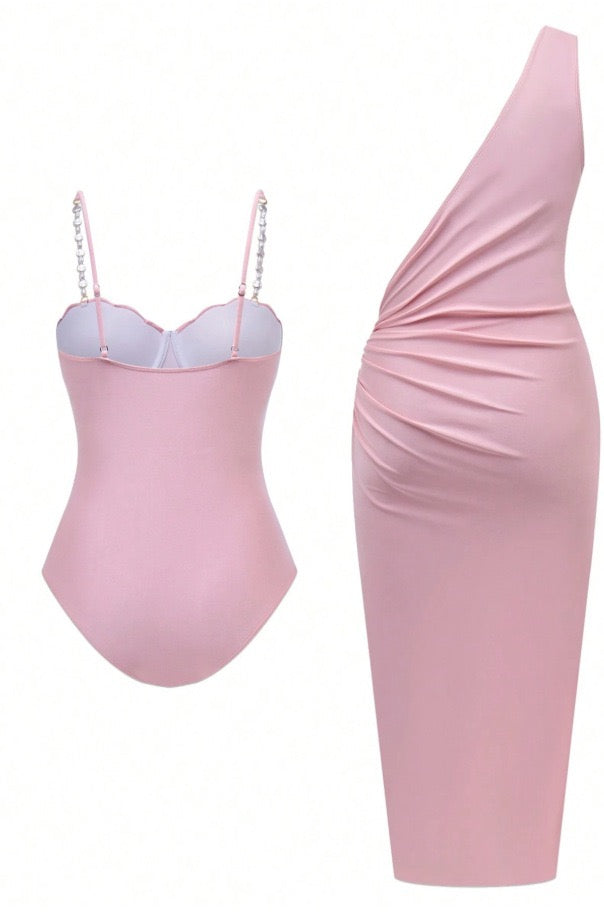 Blush Babe Monokini Mayo & Pareo Takım
