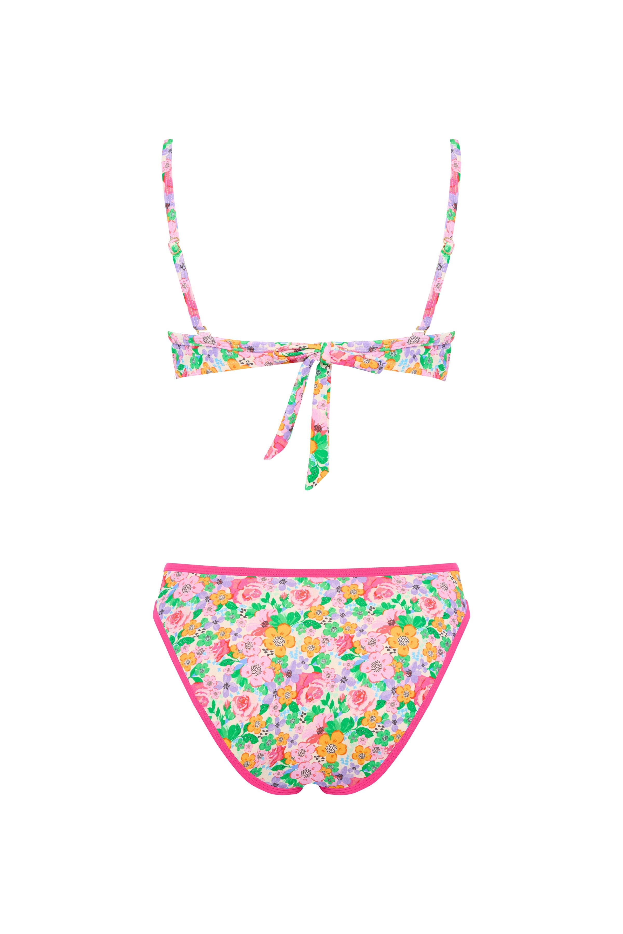 Banou Baskılı Fırfırlı Balconette Bikini Takımı In Fleur