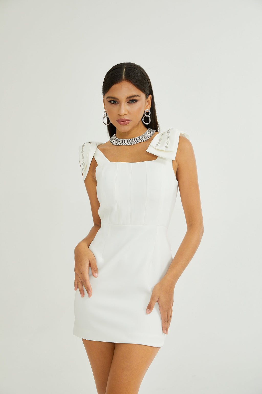 Ondine İşlemeli Fiyonk Detaylı Elbise