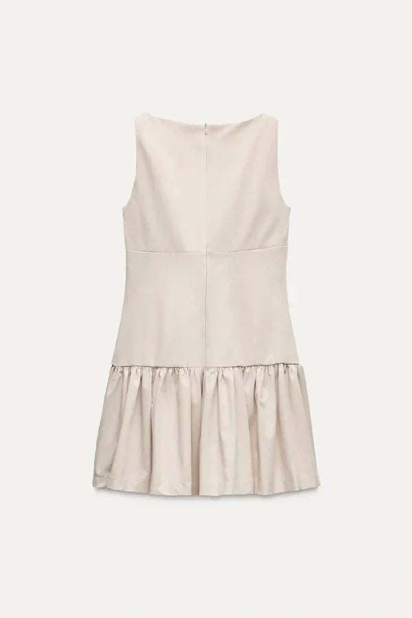 Florence Fiyonklu Fırfırlı Mini Elbise