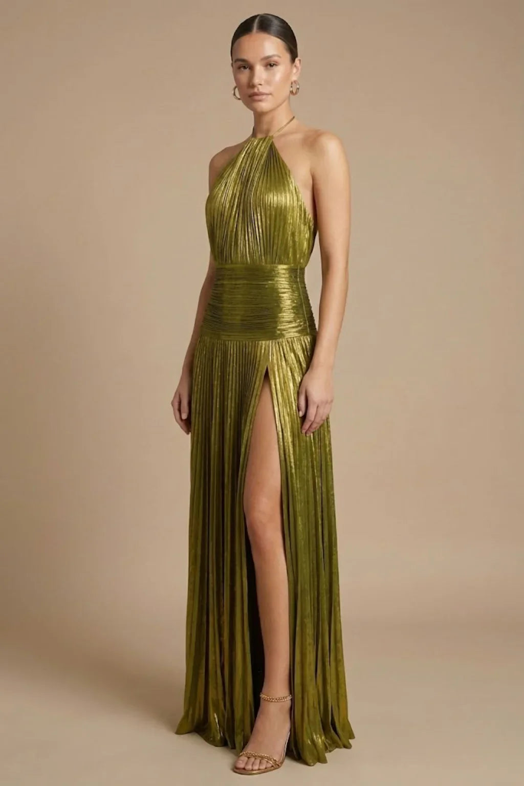 Halter Yaka Maxi Abiye Elbise