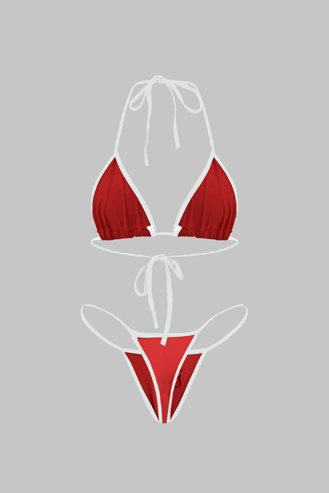 Nakışlı Kontrast Bikini Takımı