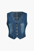 Denim V Yaka Yelek