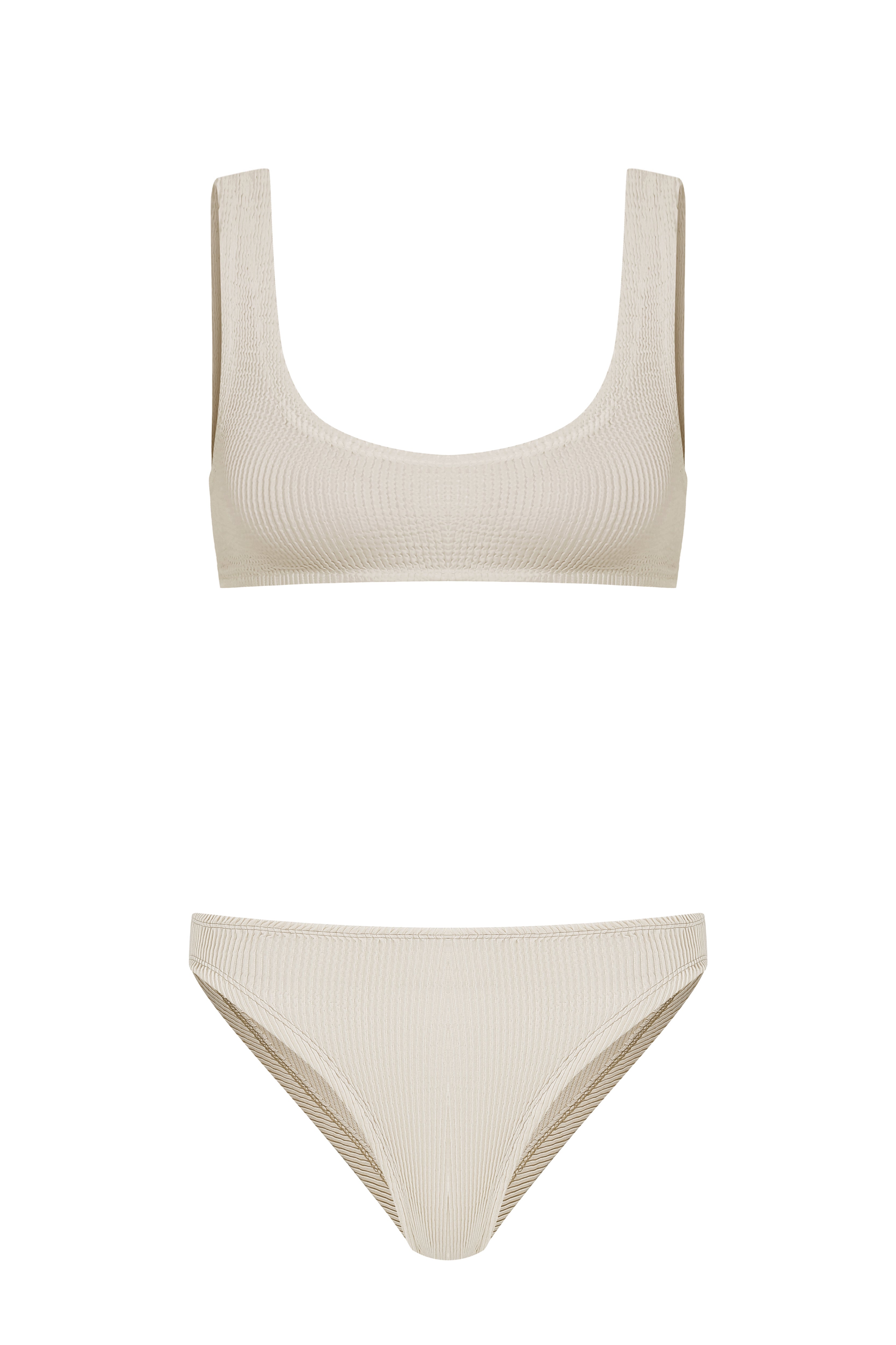 Sofi Crinkle Atlet Bikini Takımı Krem