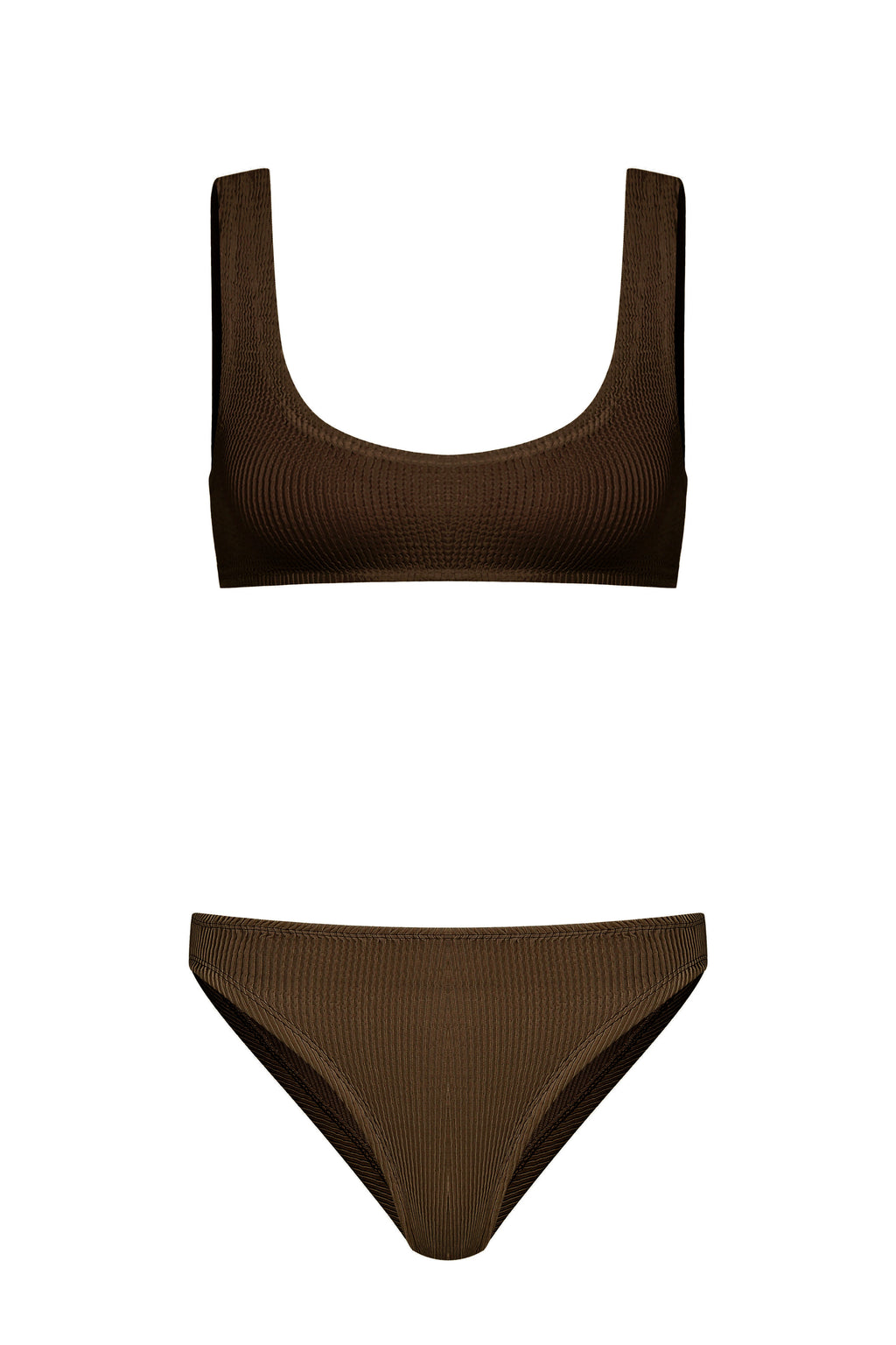 Sofi Crinkle Atlet Bikini Takımı Kahverengi