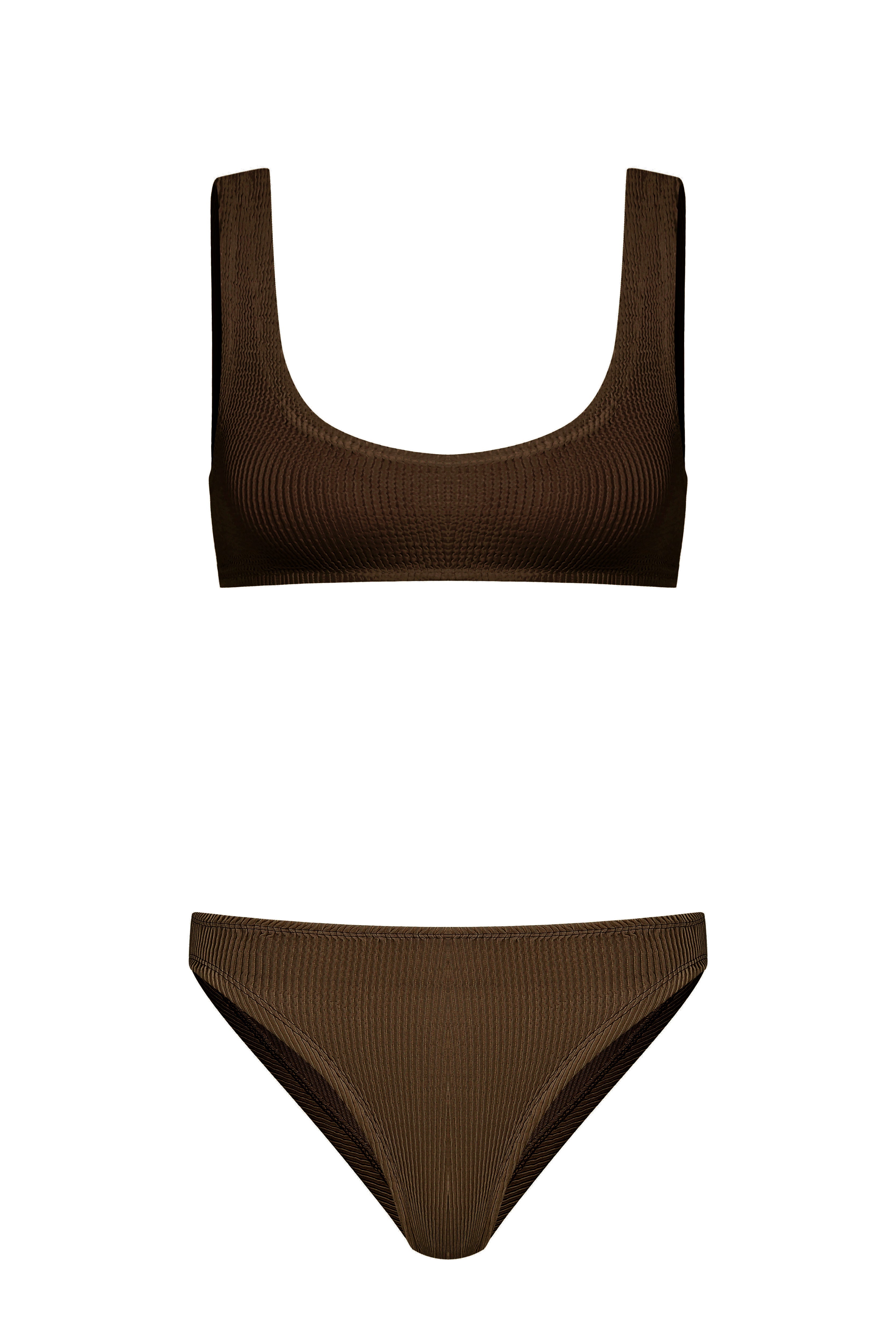 Sofi Crinkle Atlet Bikini Takımı Kahverengi