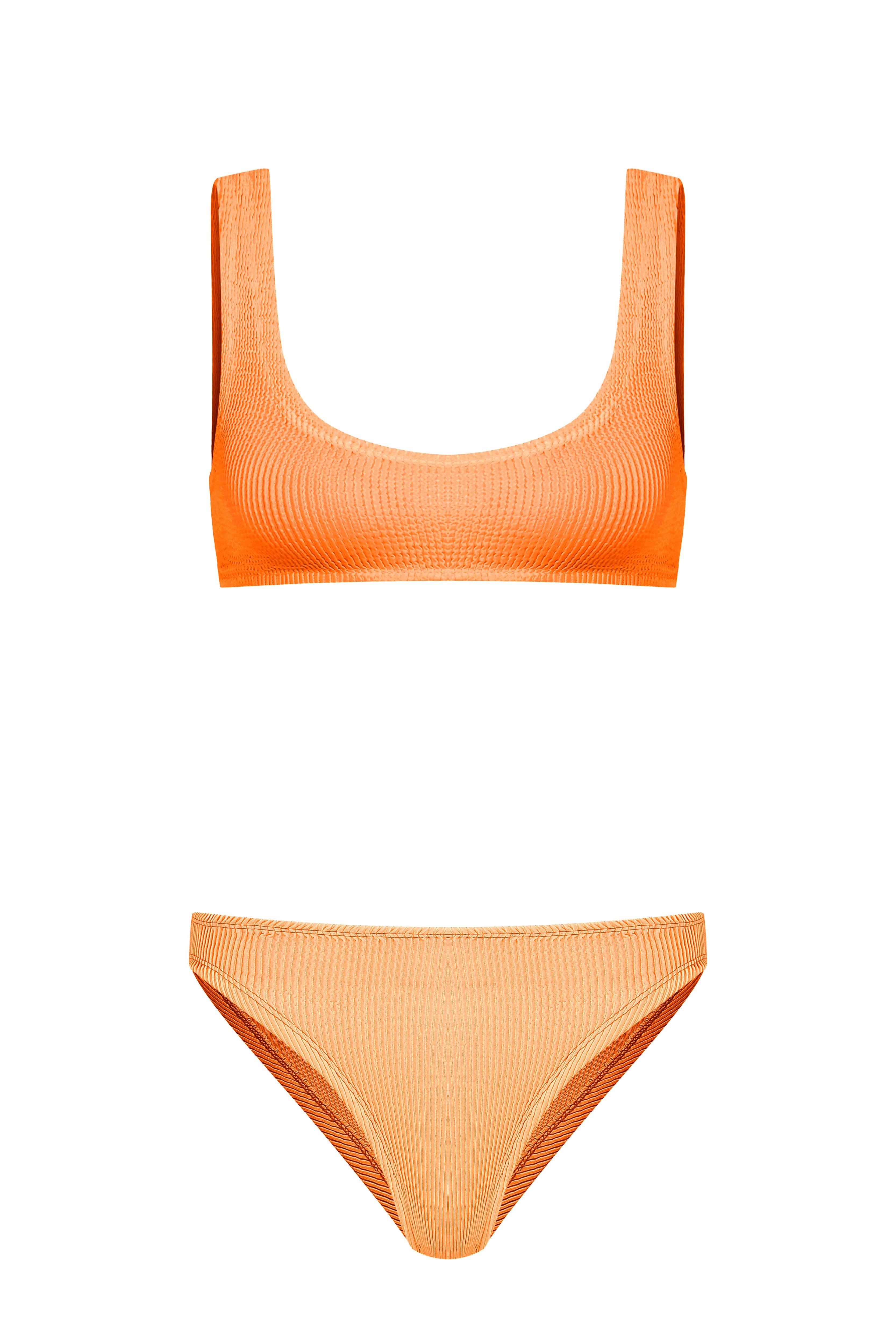 Sofi Crinkle Atlet Bikini Takımı Neon Turuncu