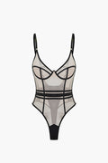 File Şeffaf Sırt Dekolteli Kolsuz Bodysuit